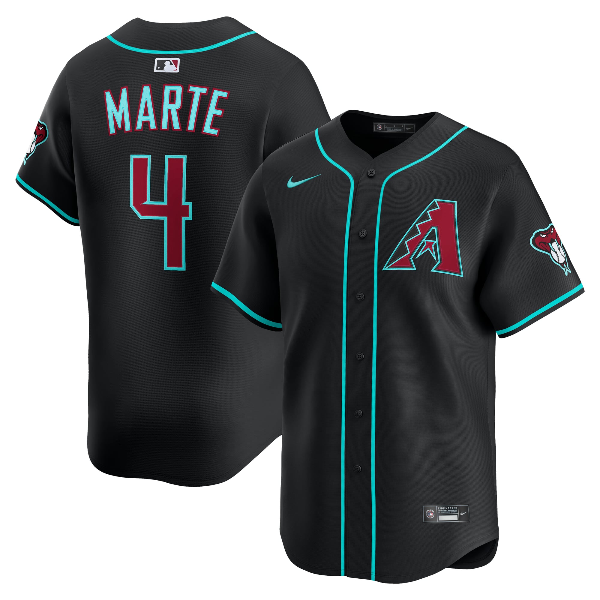 Ketel Marte Arizona Diamondbacks Alternate Limited Jersey - Black - Image 2