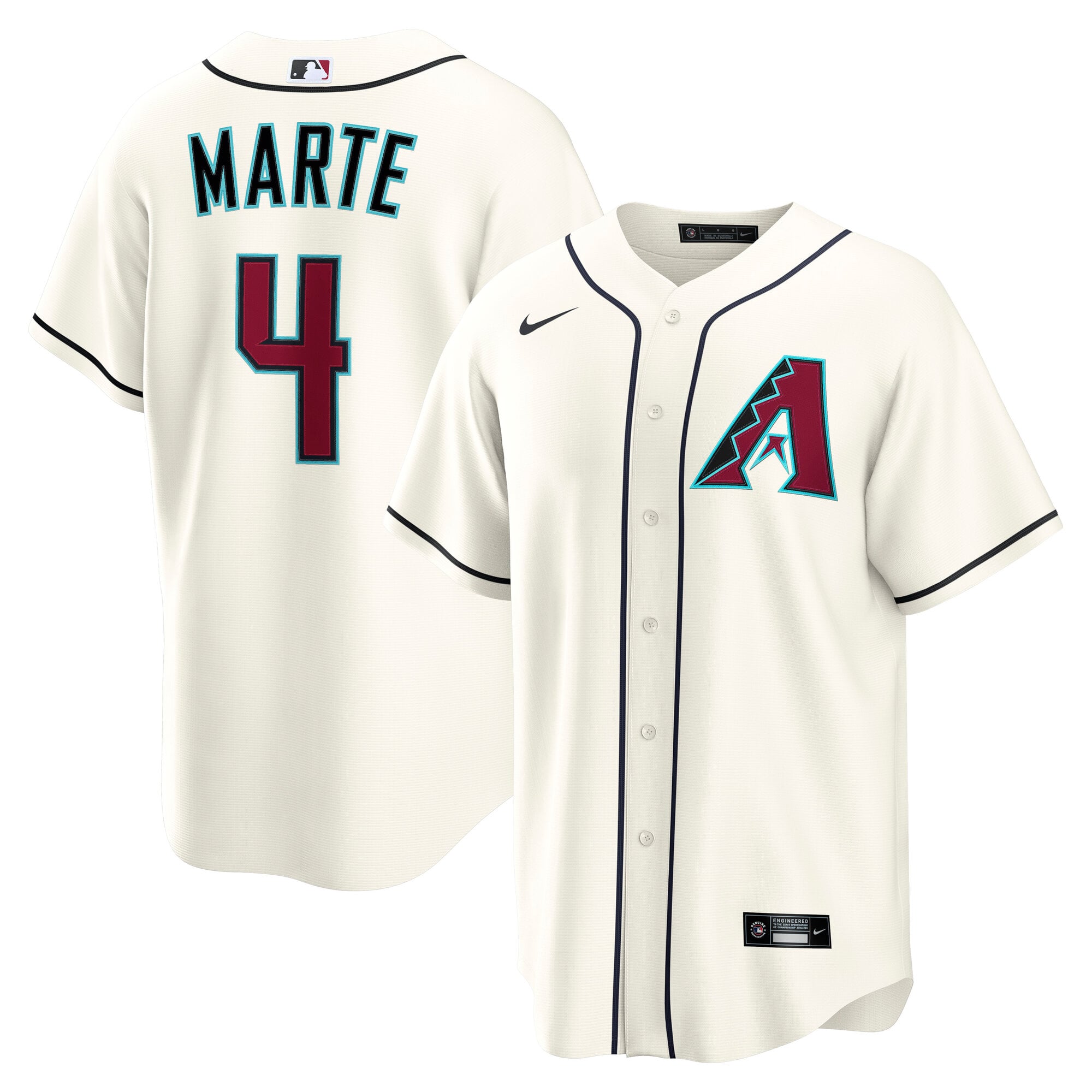 Ketel Marte Arizona Diamondbacks Home Jersey - Cream - Image 2