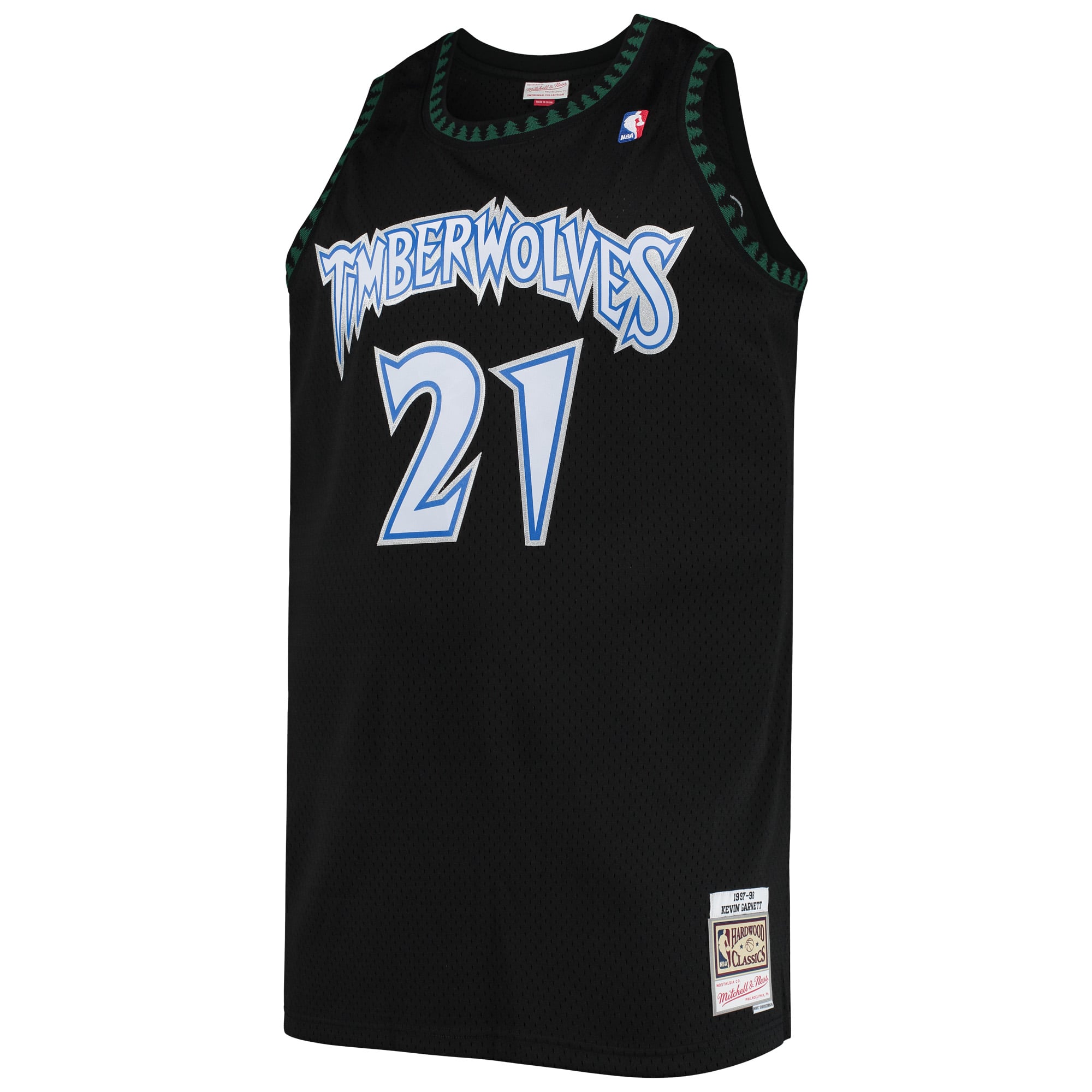 Kevin Garnett Minnesota Timberwolves 1997/98 Big & Tall Hardwood Classics Swingman Jersey - Black - Image 3
