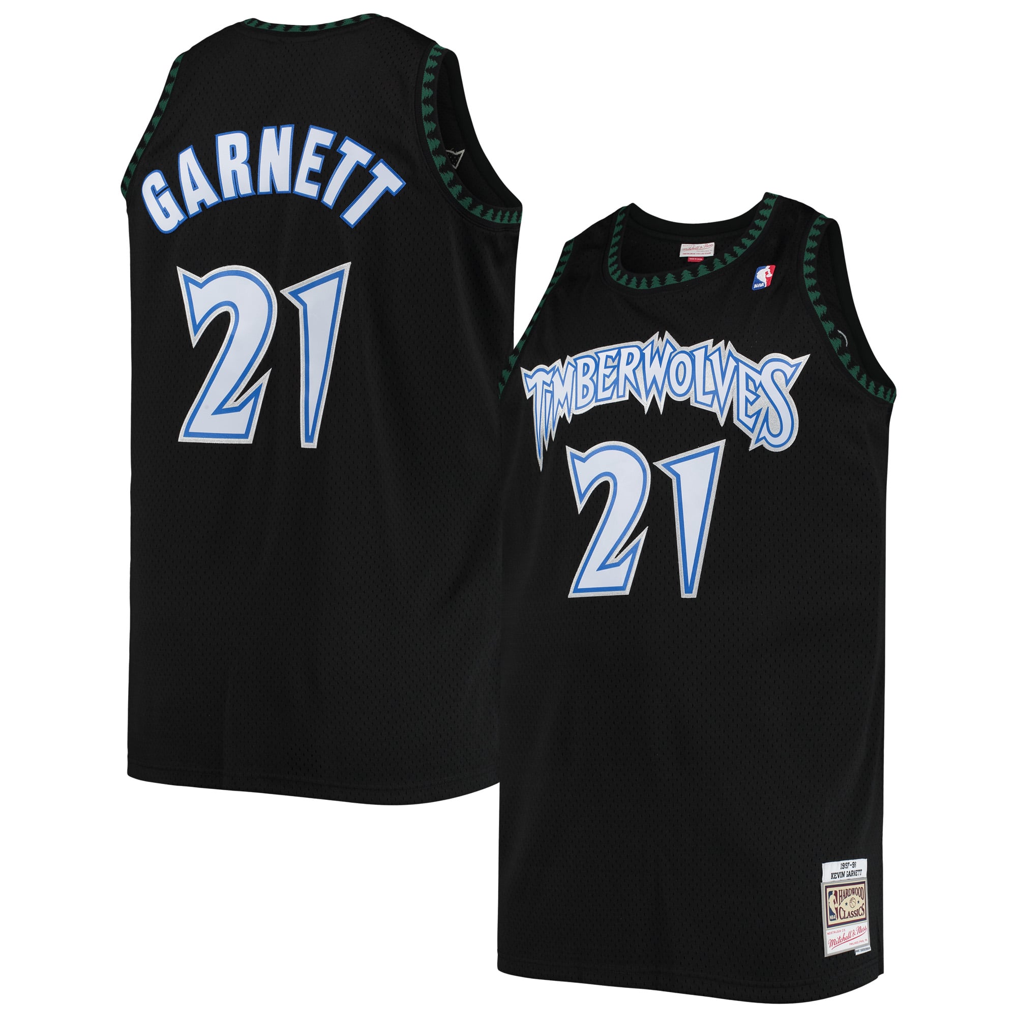Kevin Garnett Minnesota Timberwolves 1997/98 Big & Tall Hardwood Classics Swingman Jersey - Black - Image 2