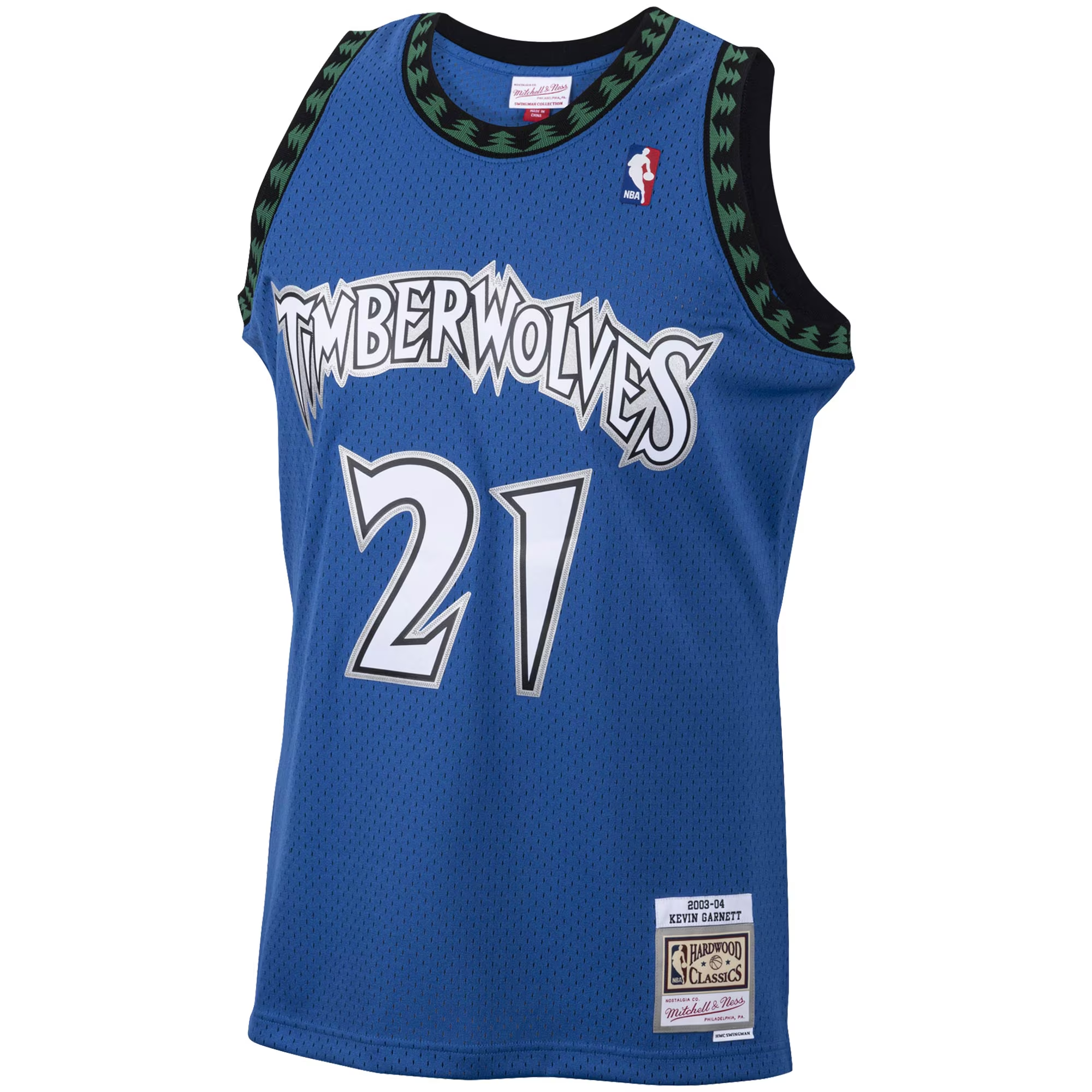 Kevin Garnett Minnesota Timberwolves Big & Tall 2003/04 Hardwood Classics Swingman Jersey - Blue - Image 3