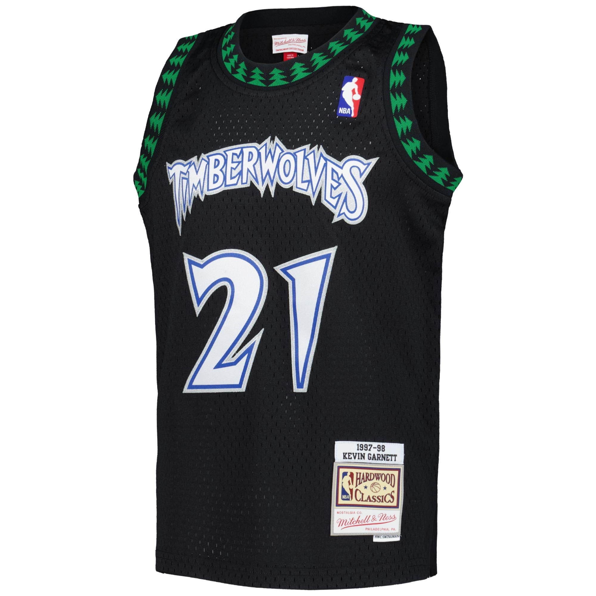 Kevin Garnett Minnesota Timberwolves Youth 1997/98 Hardwood Classics Swingman Jersey - Black - Image 3
