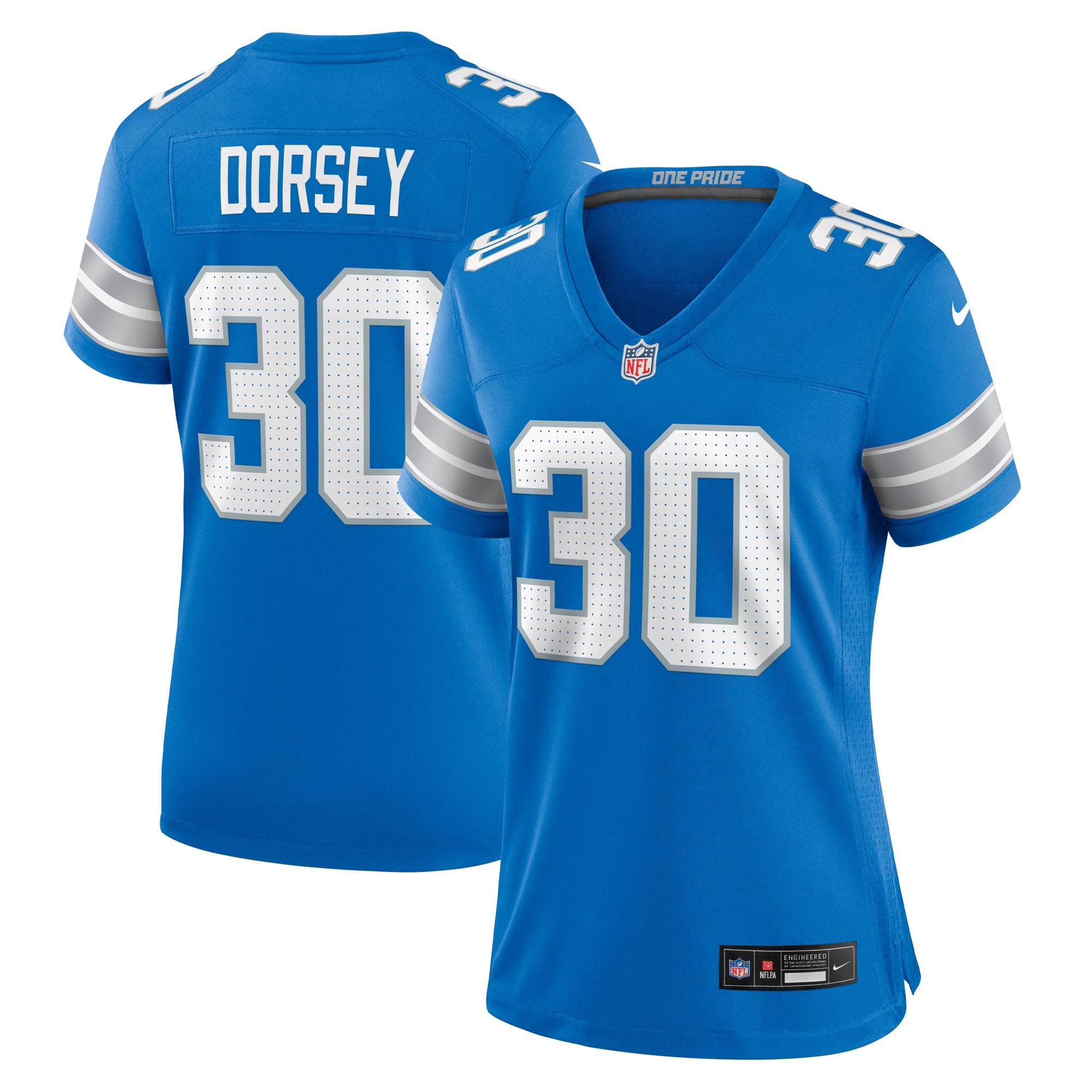 Khalil Dorsey Detroit Lions Women's Team Game Jersey - Blue - Image 2