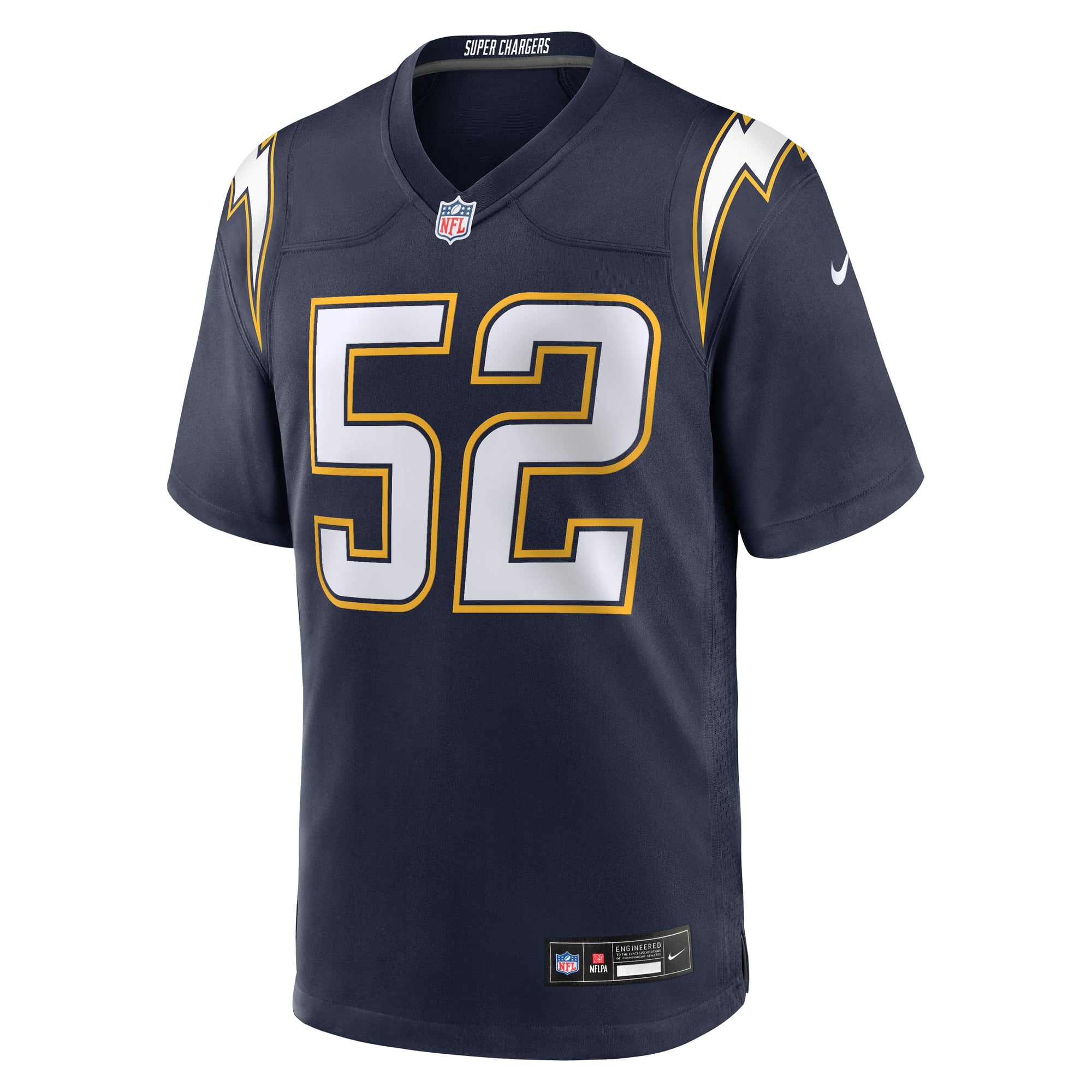 Khalil Mack Los Angeles Chargers Alternate Charger Power Game Player Jersey - Navy - Image 3