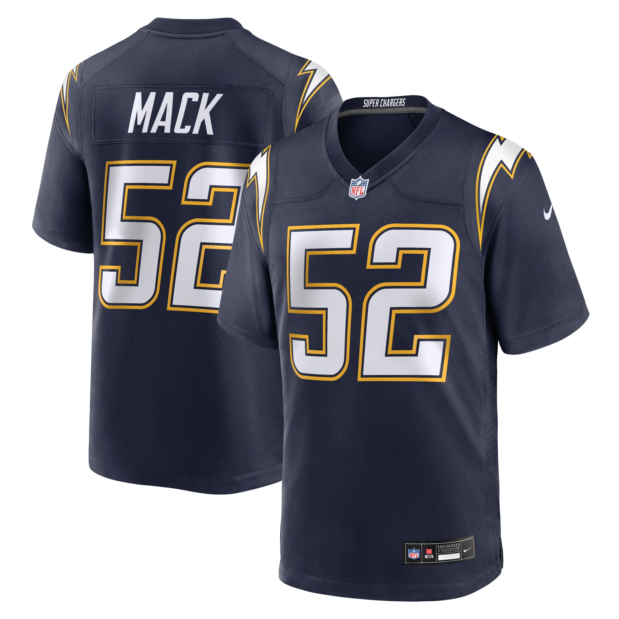 Khalil Mack Los Angeles Chargers Alternate Charger Power Game Player Jersey - Navy