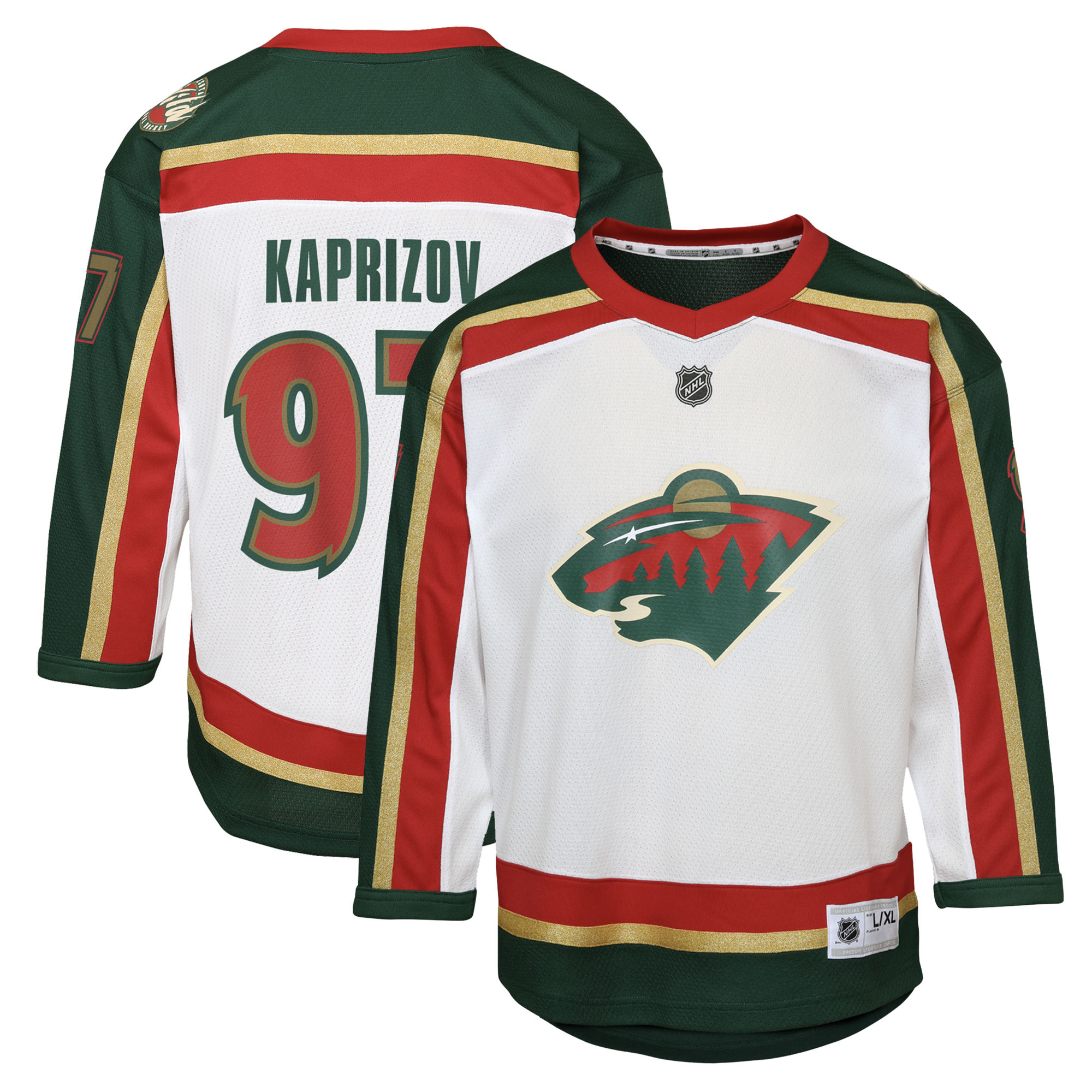 Kirill Kaprizov Minnesota Wild Youth Home Player Jersey - White - Image 2