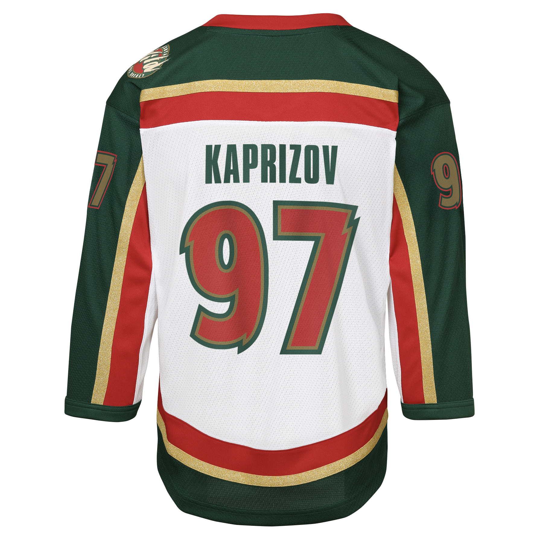 Kirill Kaprizov Minnesota Wild Youth Home Player Jersey - White - Image 4