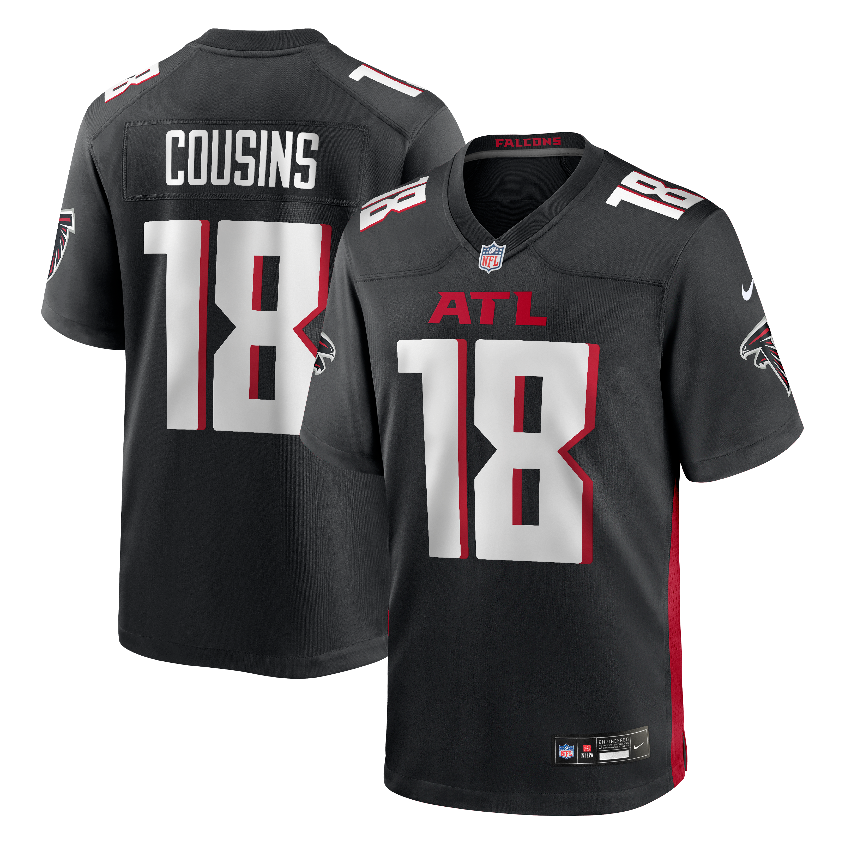 Kirk Cousins Atlanta Falcons Game Player Jersey - Black - Image 2