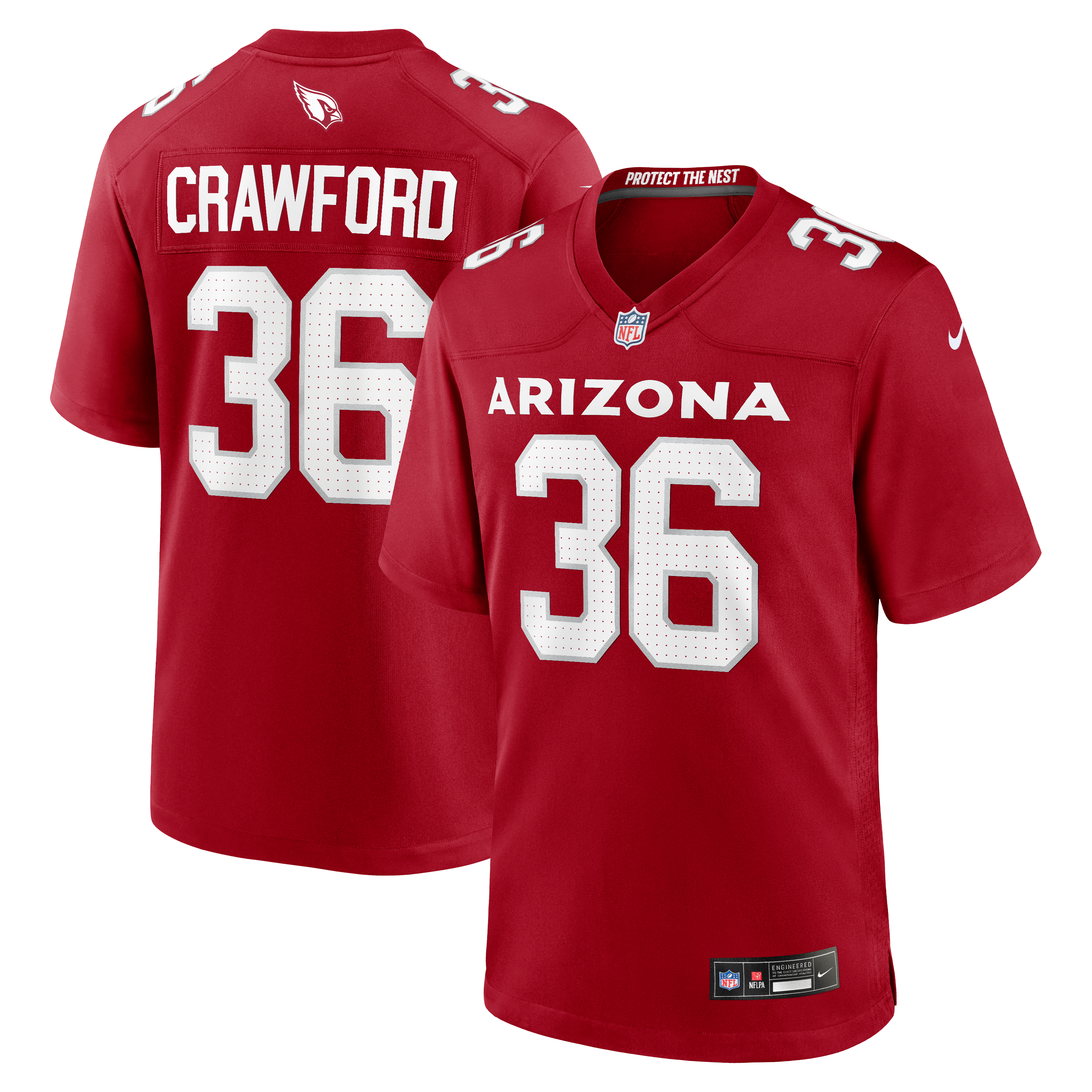 Kitan Crawford Arizona Cardinals Team Game Jersey - Cardinal