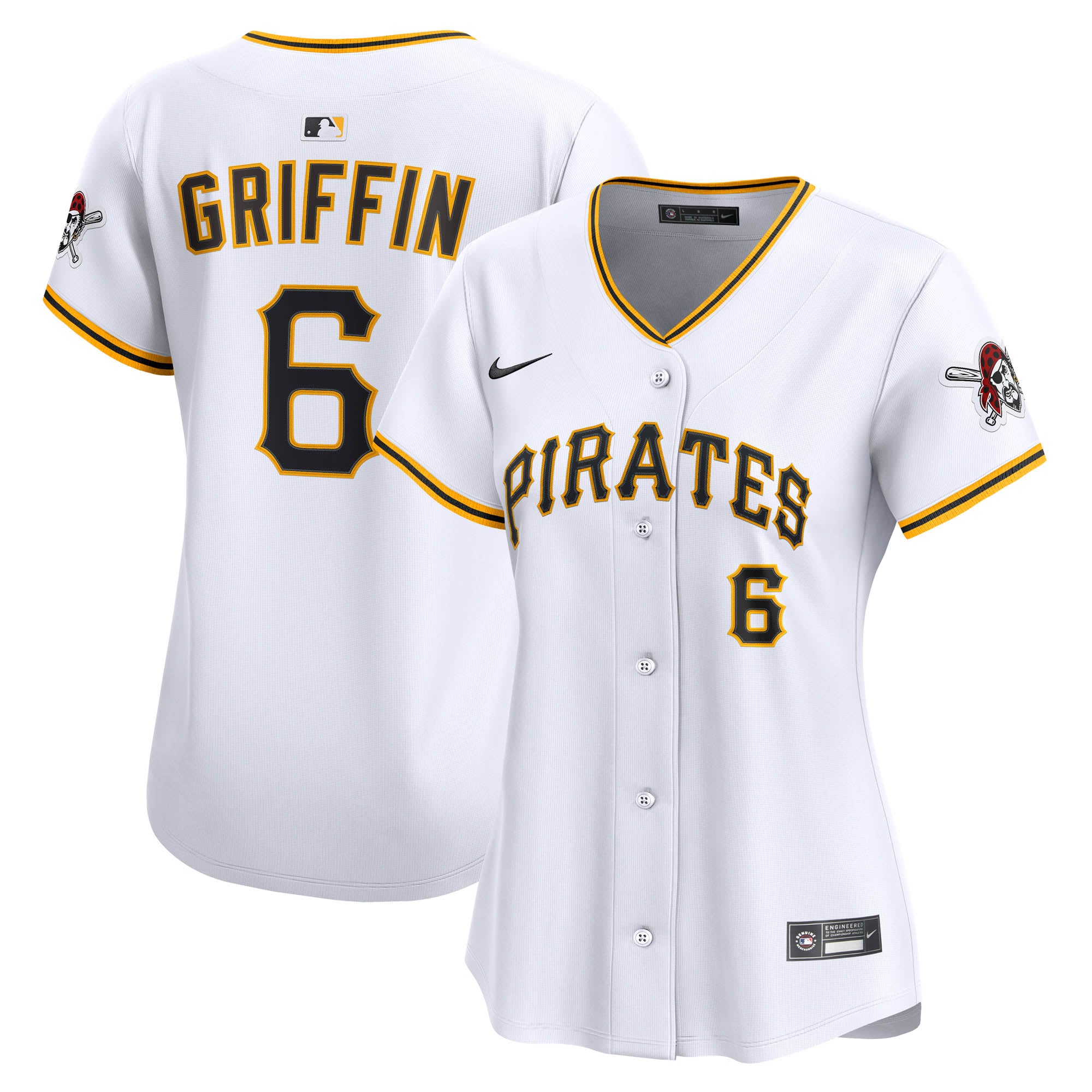Konnor Griffin Pittsburgh Pirates Women's Home Limited Jersey - White - Image 2