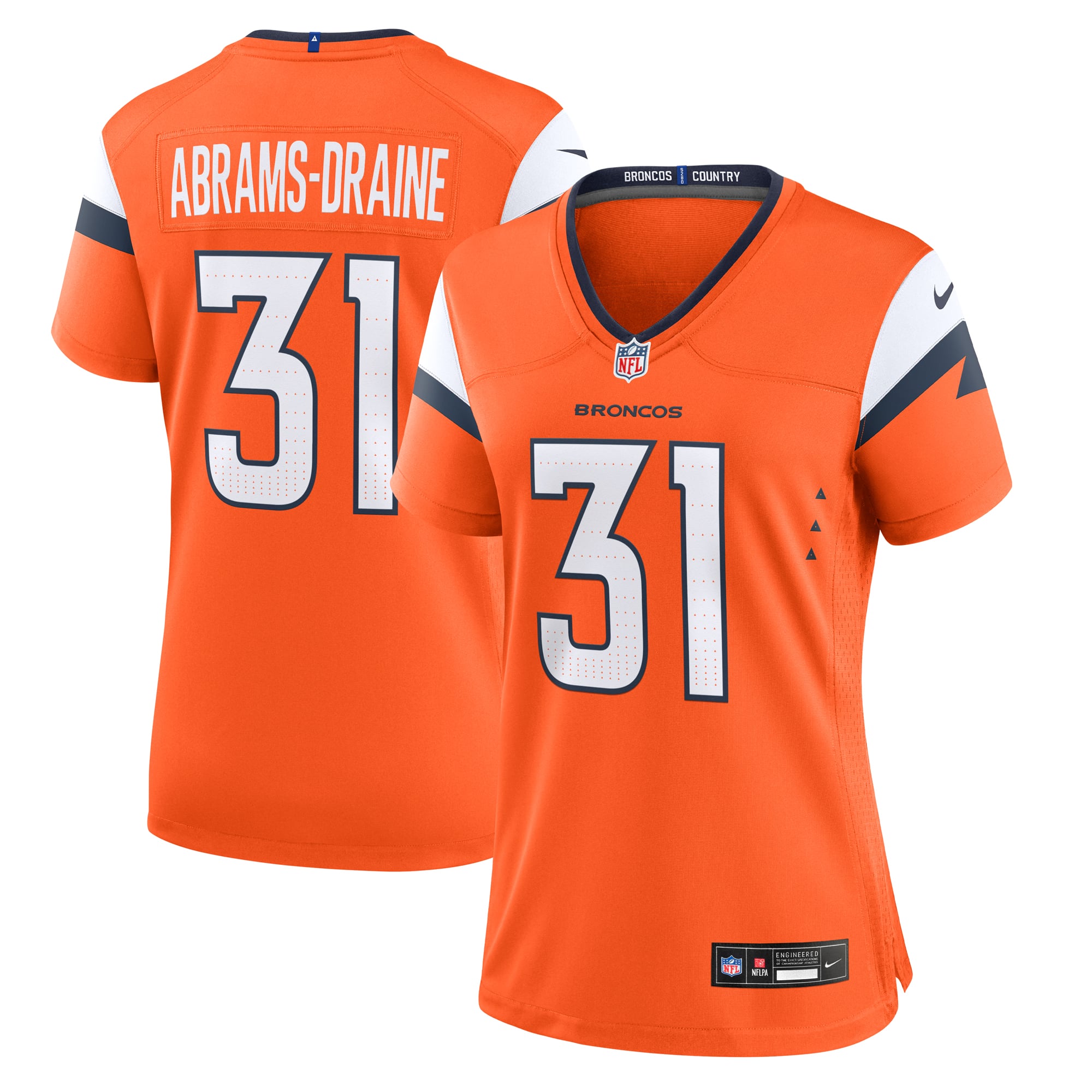 Kris Abrams-Draine Denver Broncos Women's Team Game Jersey - Orange - Image 2