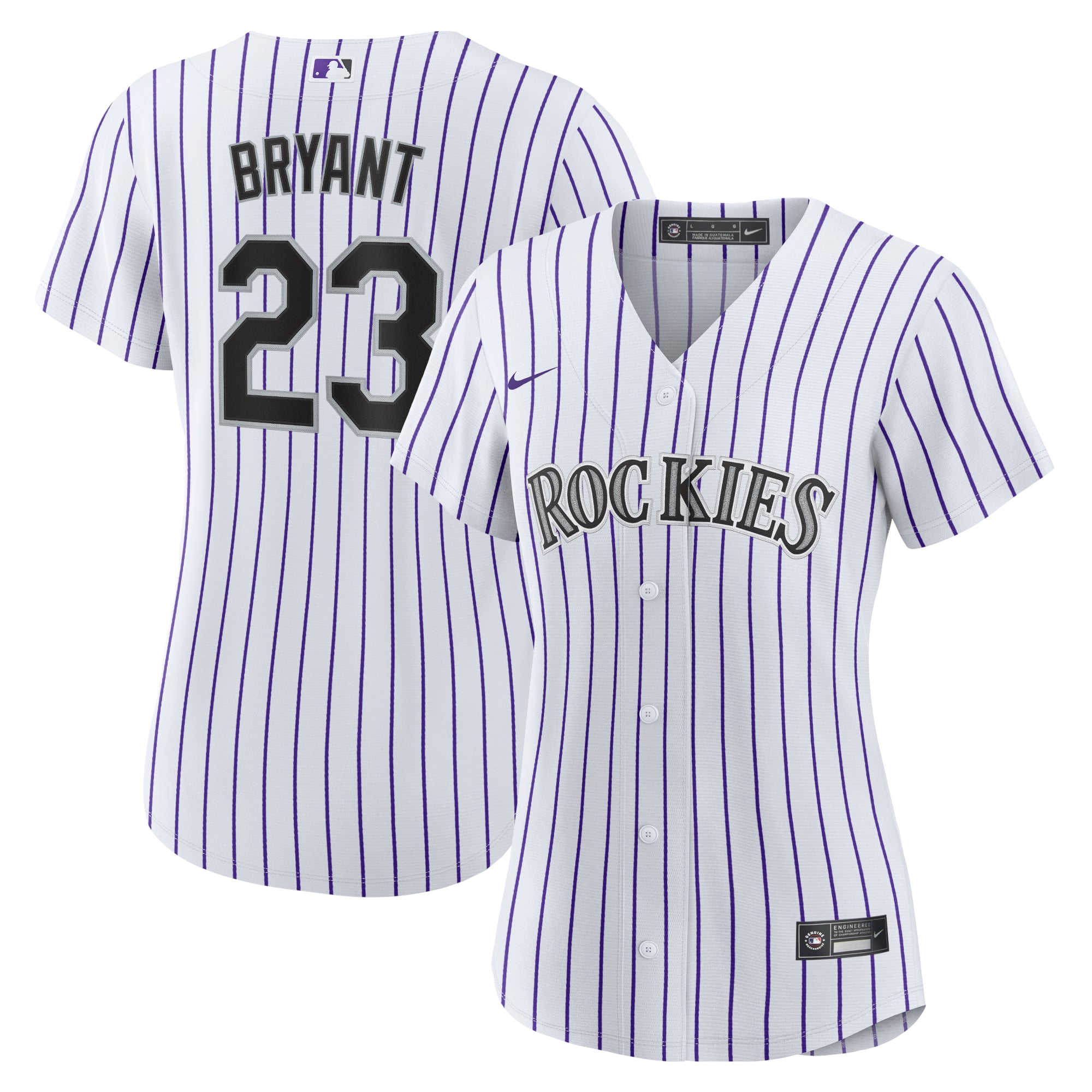 Kris Bryant Colorado Rockies Women's Player Jersey - White/Purple - Image 2