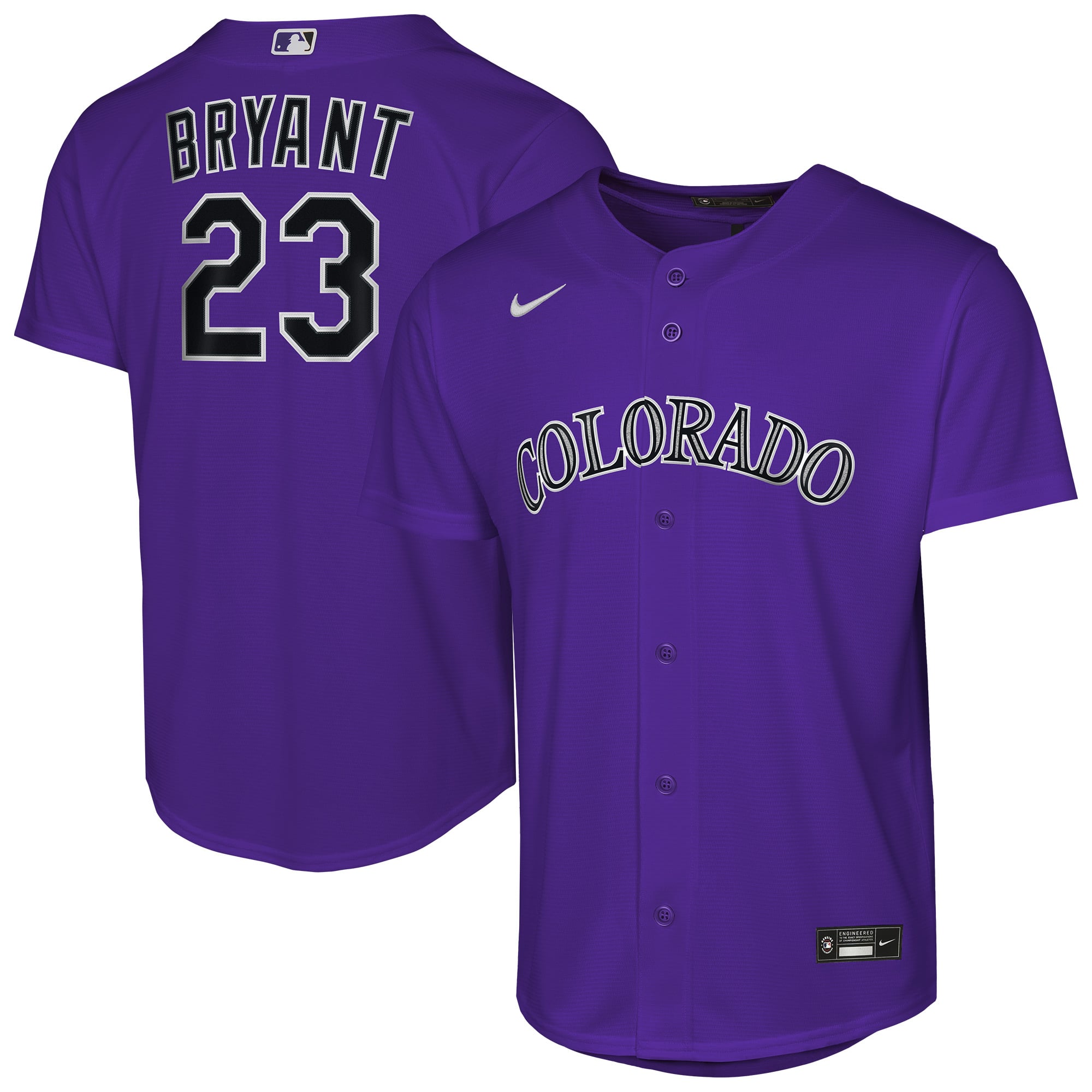 Kris Bryant Colorado Rockies Youth Alternate Jersey - Purple - Image 2