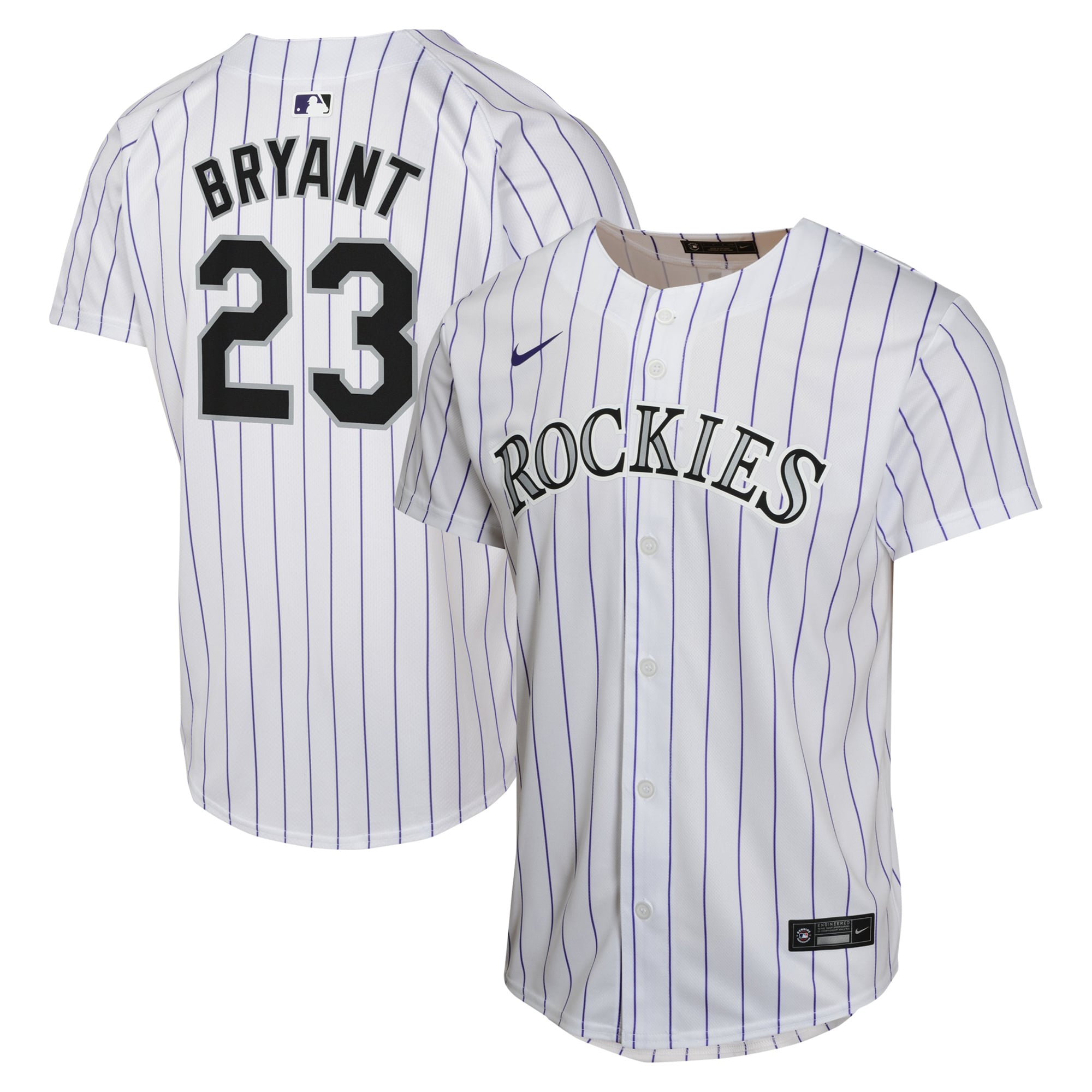 Kris Bryant Colorado Rockies Youth Home Game Player Jersey - White - Image 2