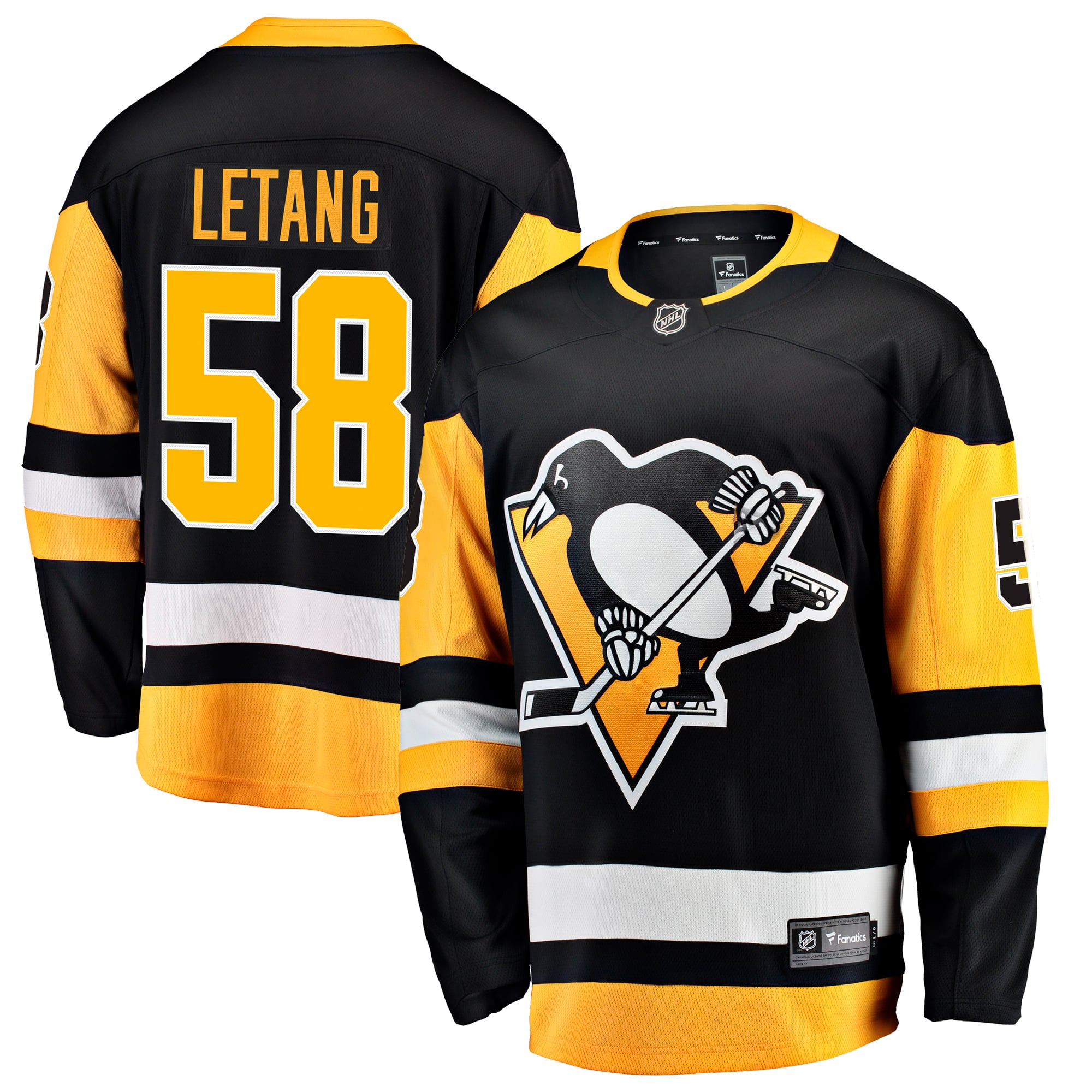 Kris Letang Pittsburgh Penguins Home Breakaway Jersey - Black - Image 2