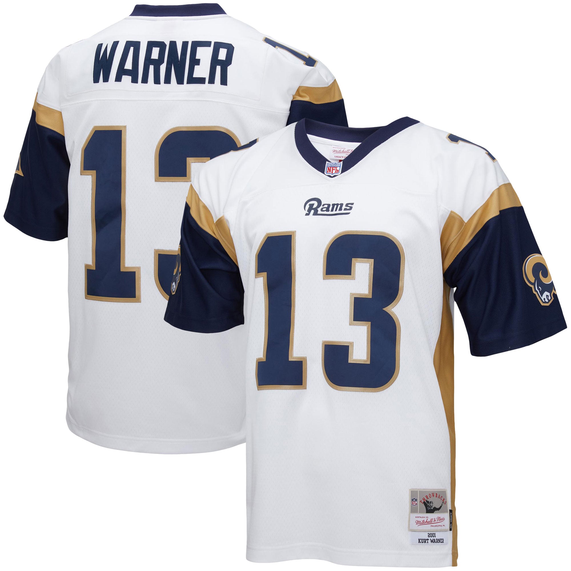 Kurt Warner Los Angeles Rams Big & Tall 2001 Retired Player Jersey - White - Image 2