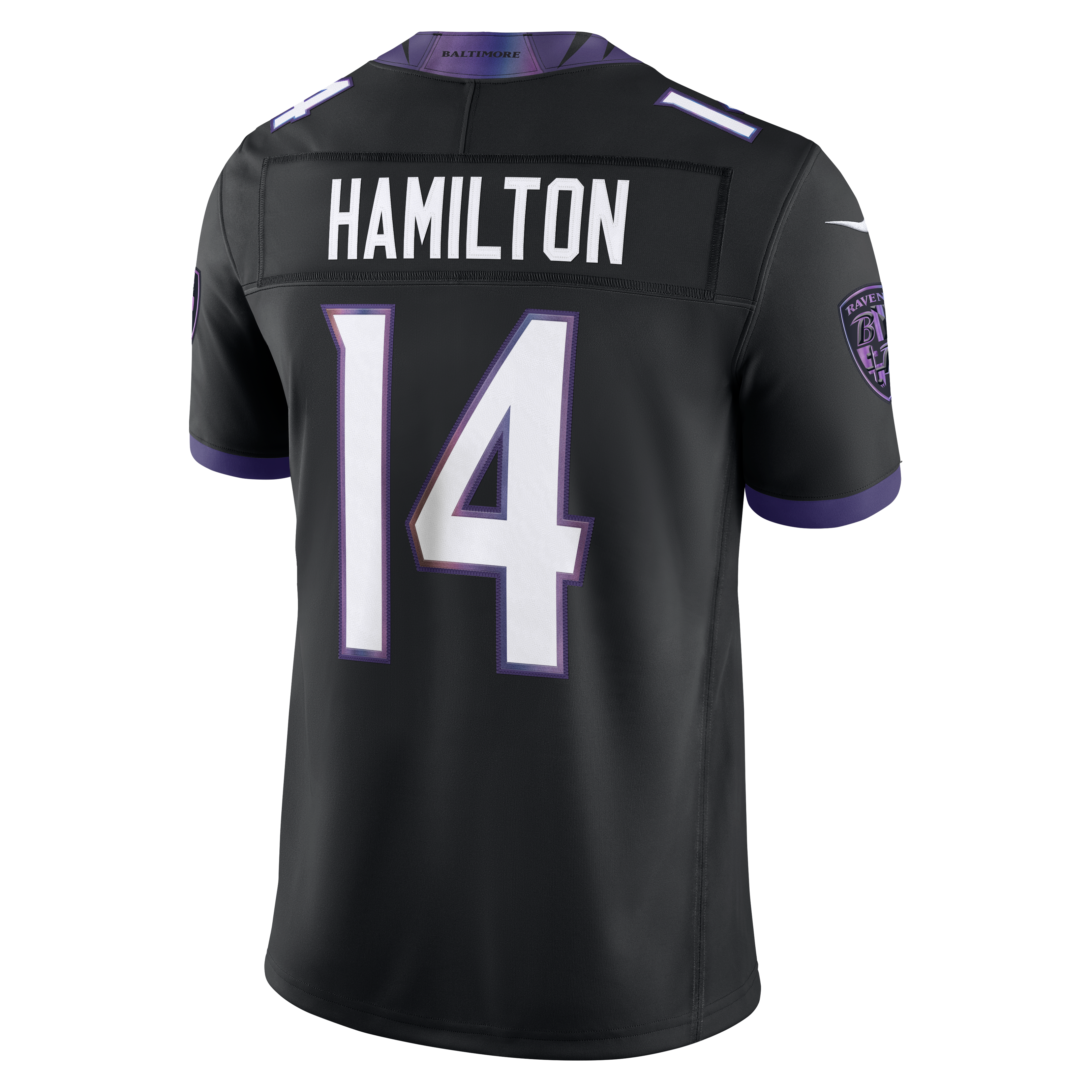 Kyle Hamilton Baltimore Ravens Team Vapor F.U.S.E. Stitched Limited Jersey - Black - Image 4