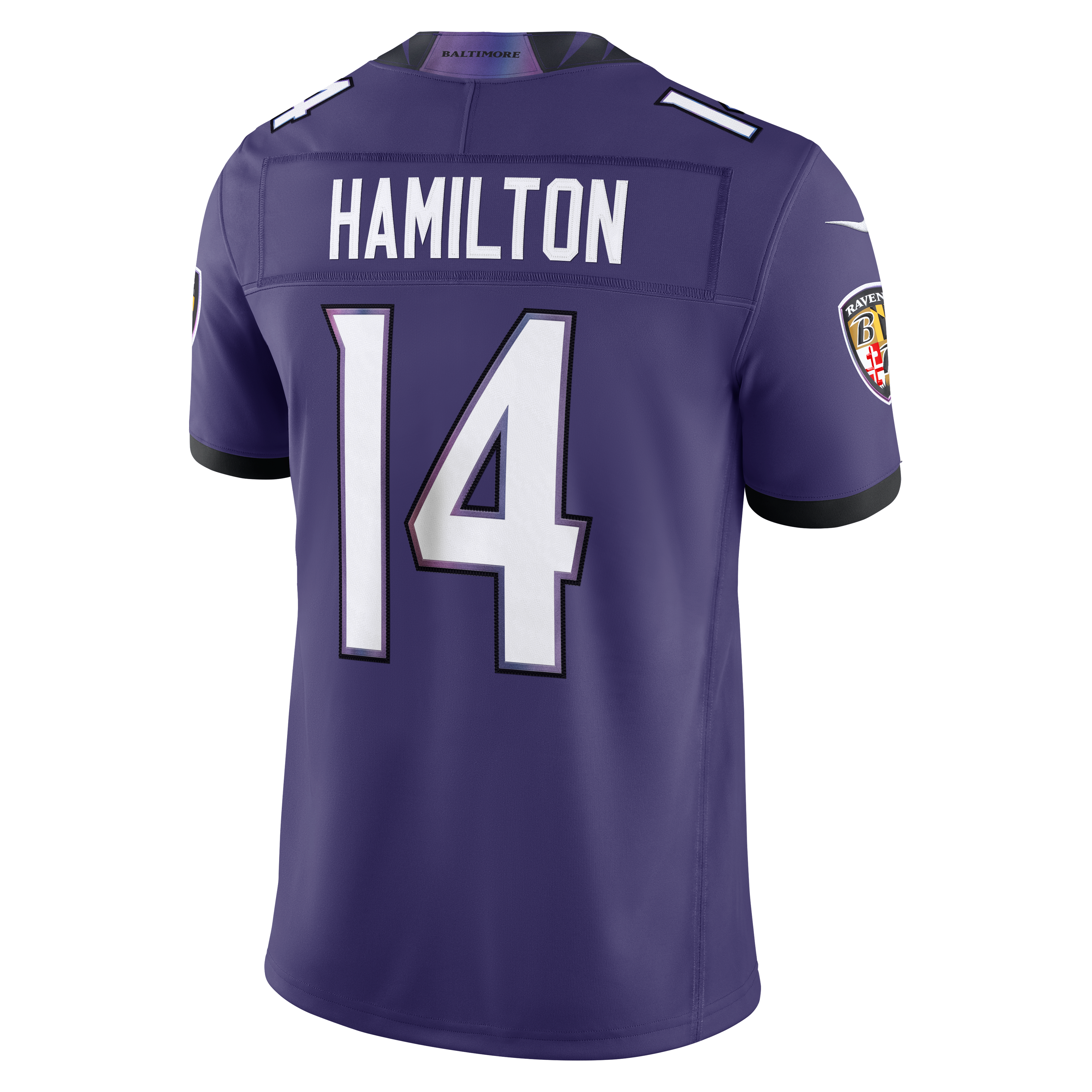 Kyle Hamilton Baltimore Ravens Team Vapor F.U.S.E. Stitched Limited Jersey - Purple - Image 4