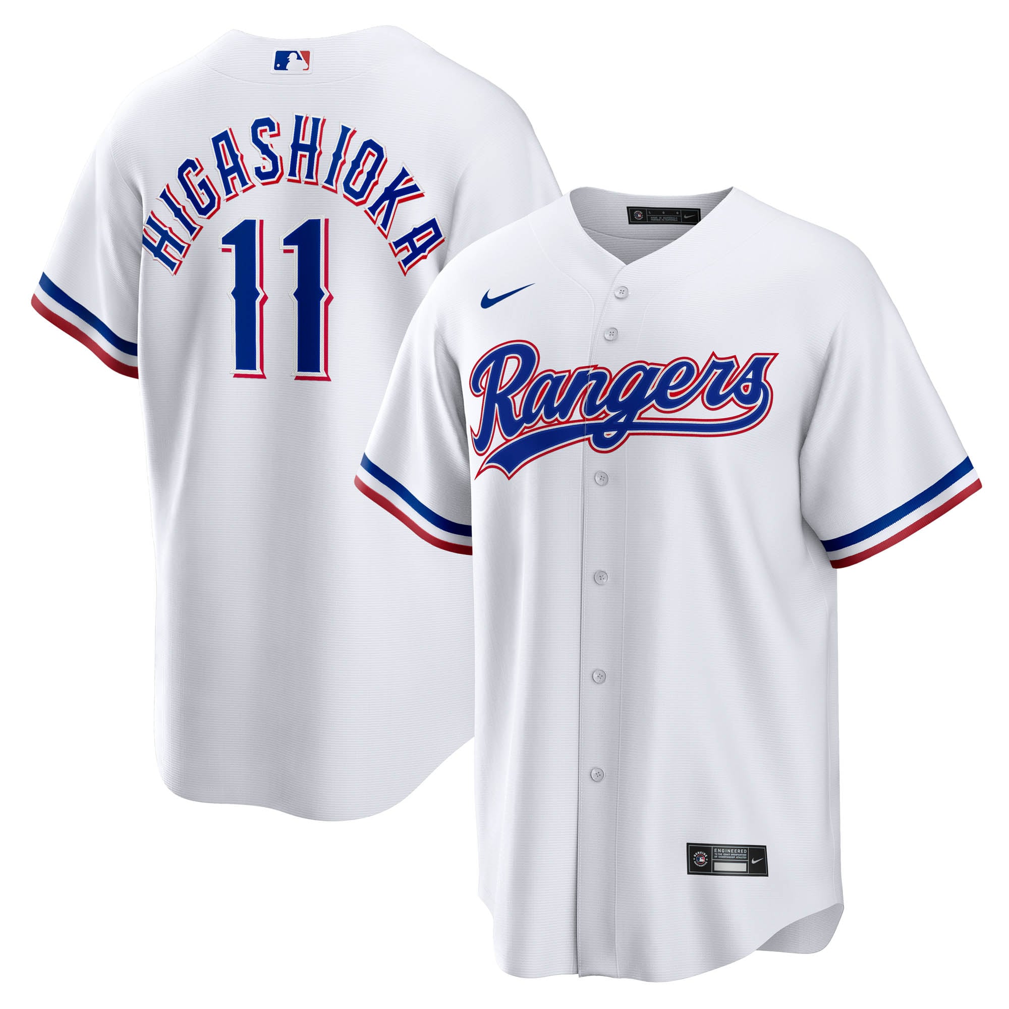 Kyle Higashioka Texas Rangers Home Jersey - White - Image 2