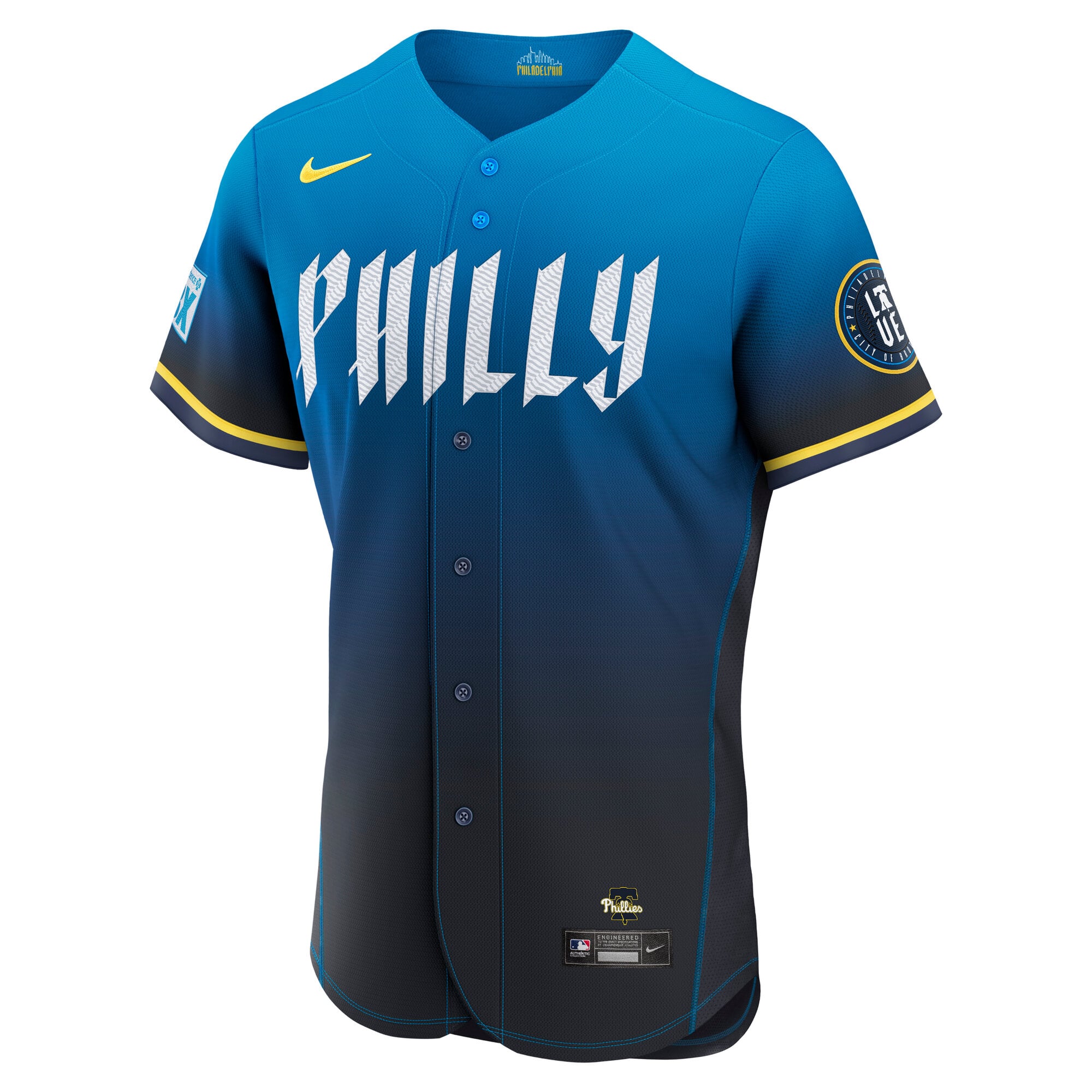 Kyle Schwarber Philadelphia Phillies City Connect Sponsor Patch Jersey - Navy - Image 3