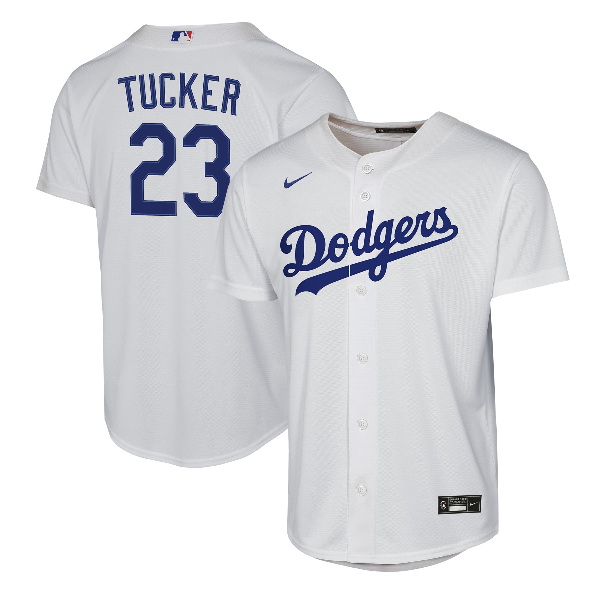 Kyle Tucker Los Angeles Dodgers Youth Home Jersey - White - Image 2