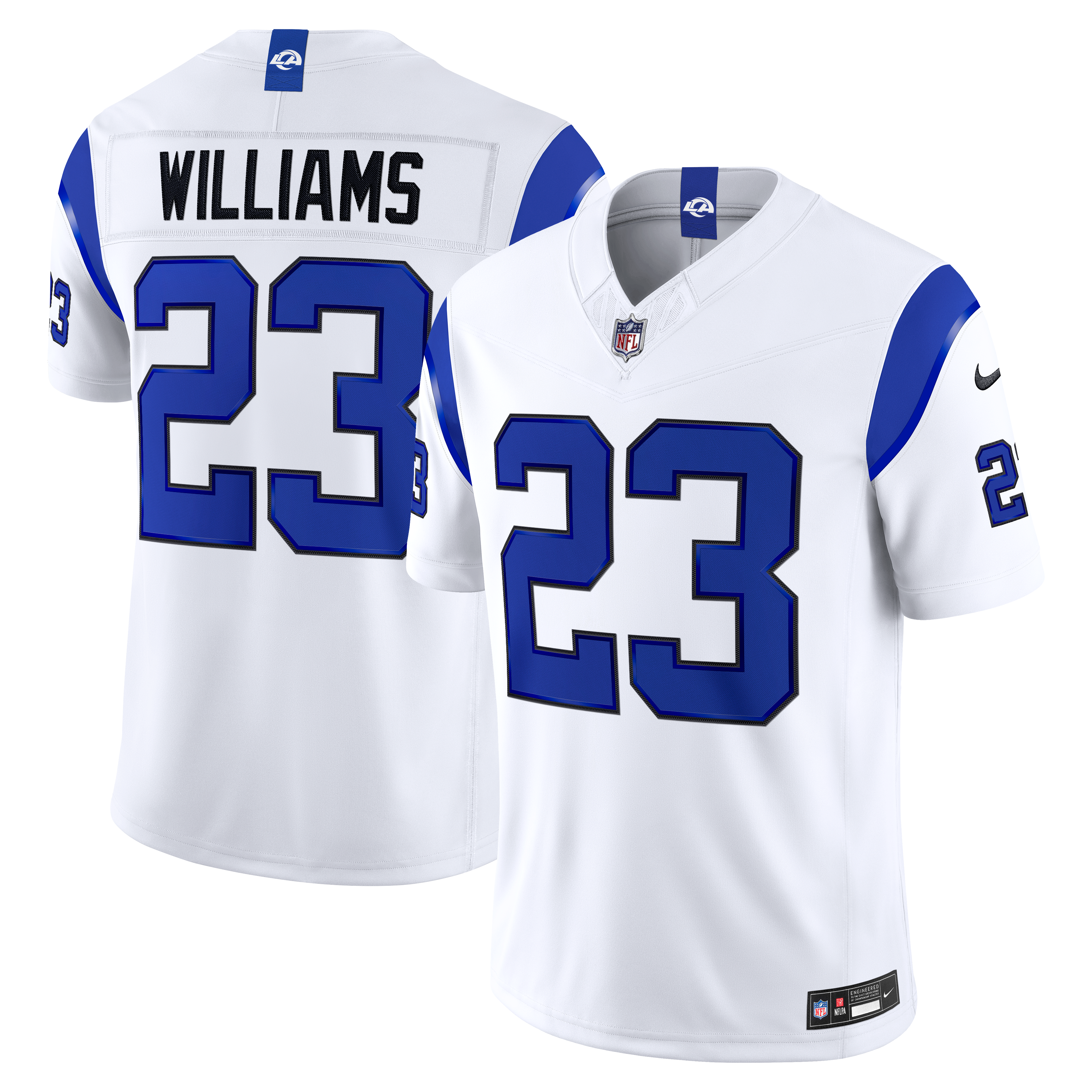 Kyren Williams Los Angeles Rams Fearsome White Vapor F.U.S.E. Stitched Limited Jersey