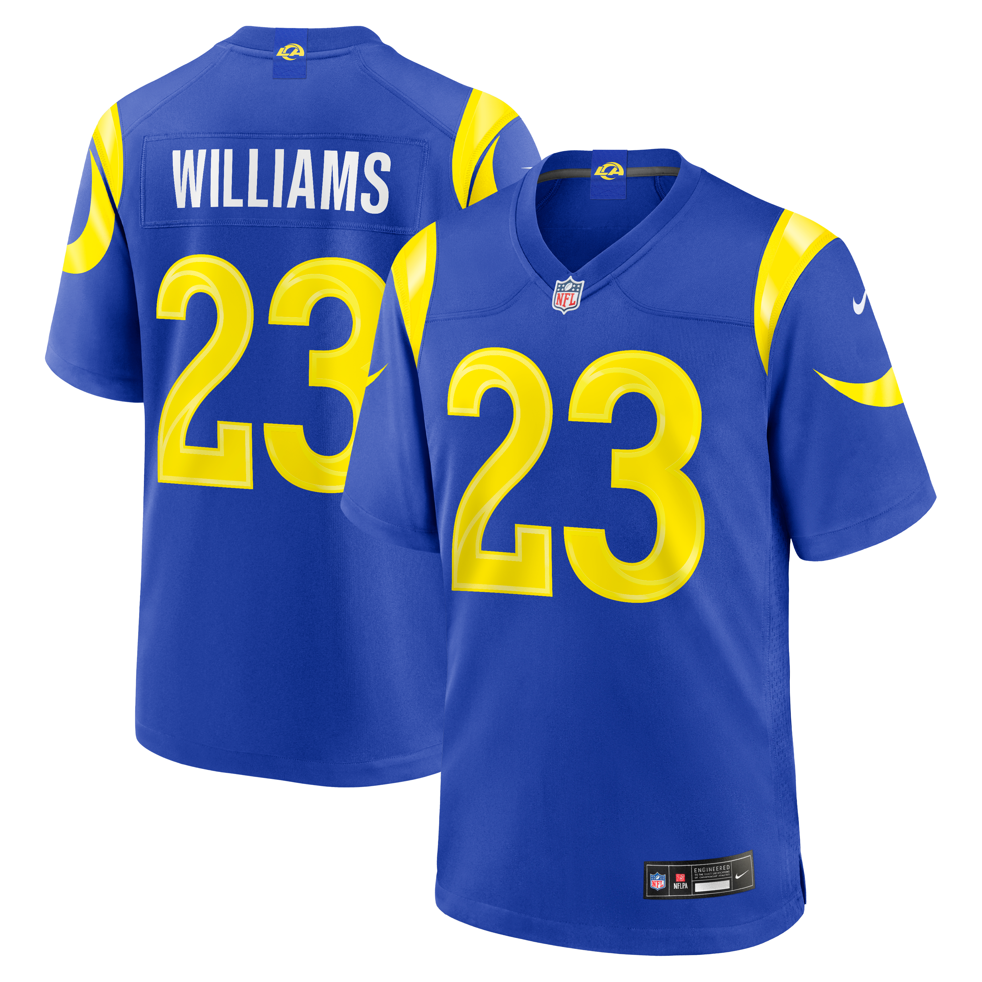 Kyren Williams Los Angeles Rams White Game Player Jersey - Royal - Image 2