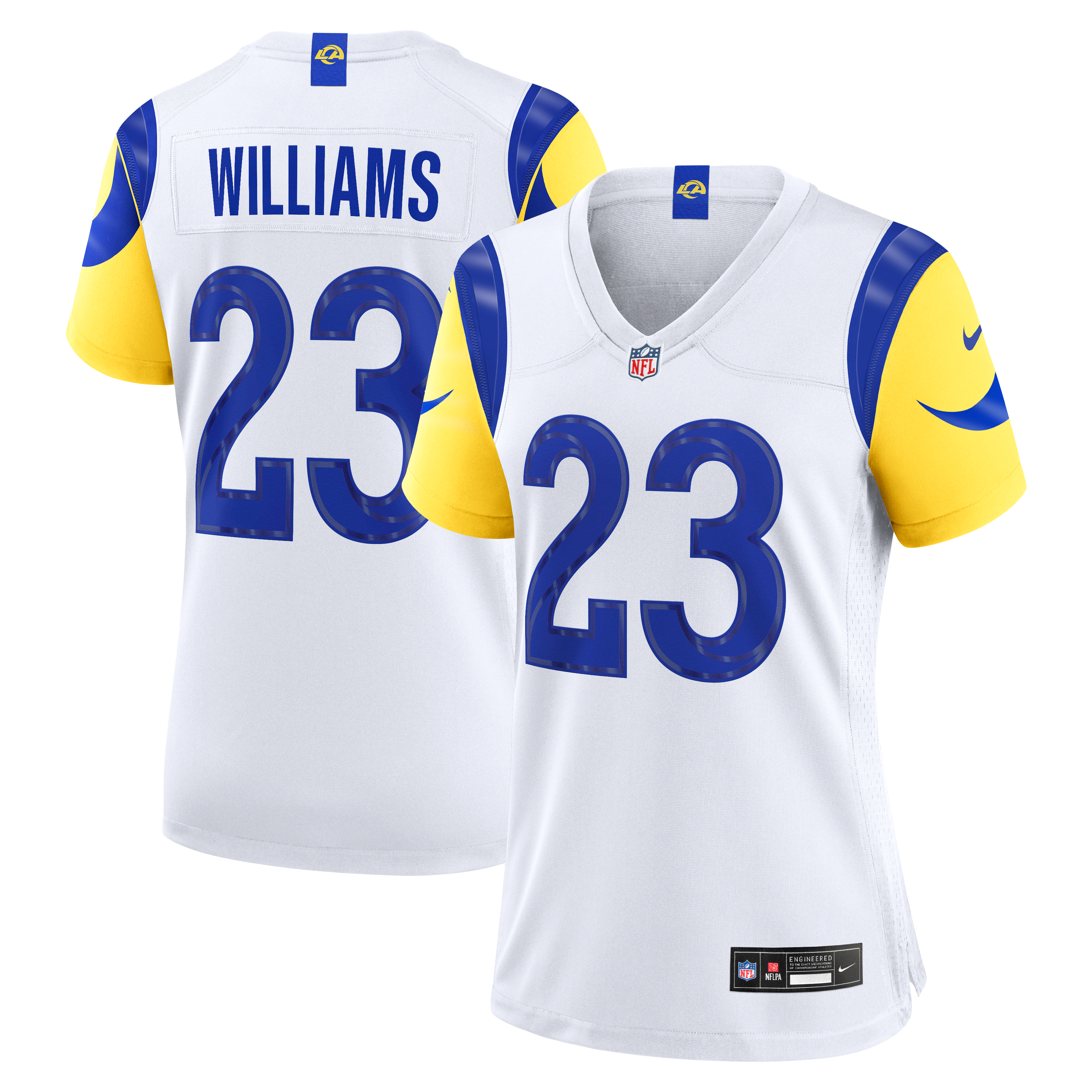 Kyren Williams Los Angeles Rams Women's Classic Sol Game Jersey - White - Image 2