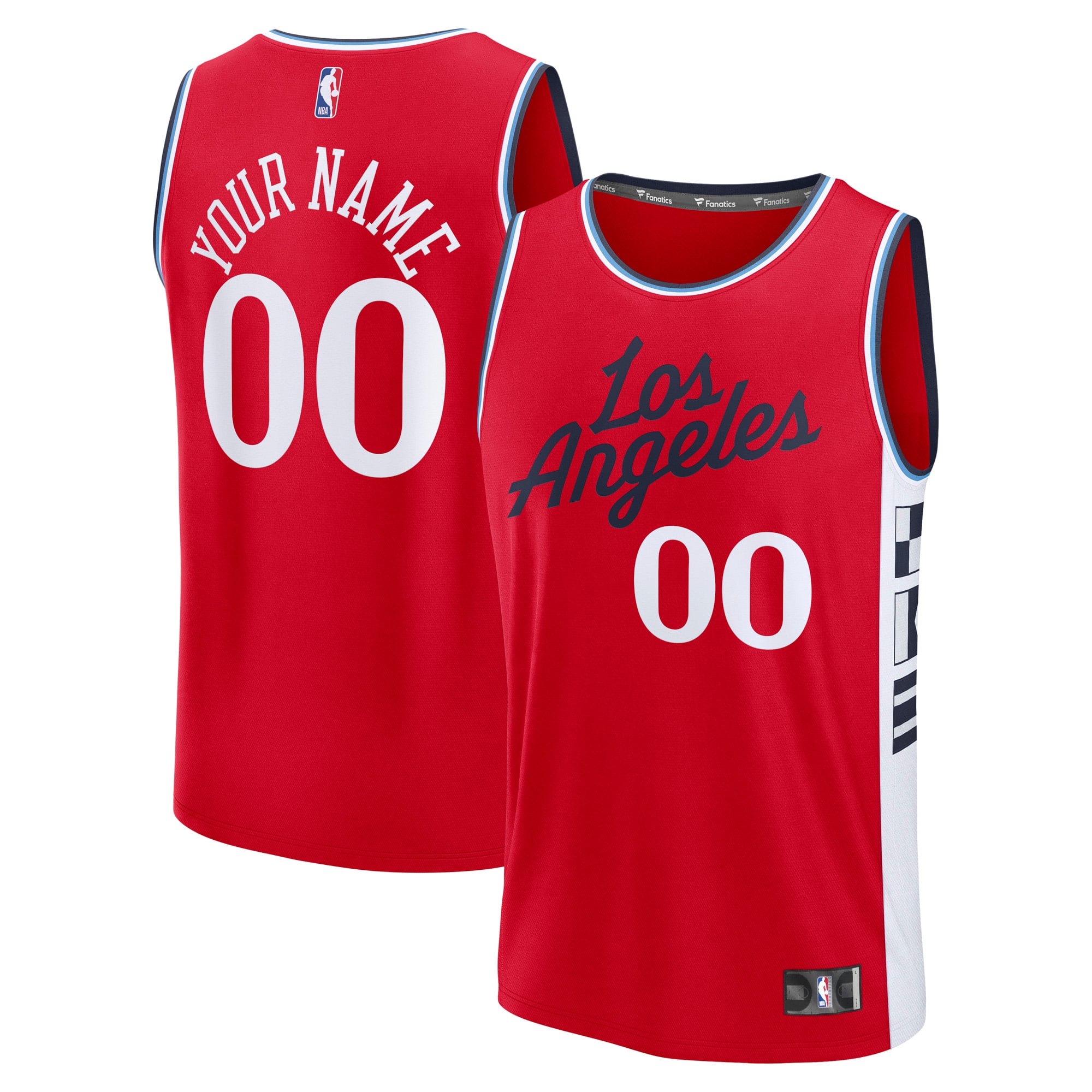 LA Clippers Fast Break Custom Jersey - Statement Edition - Red - Image 2