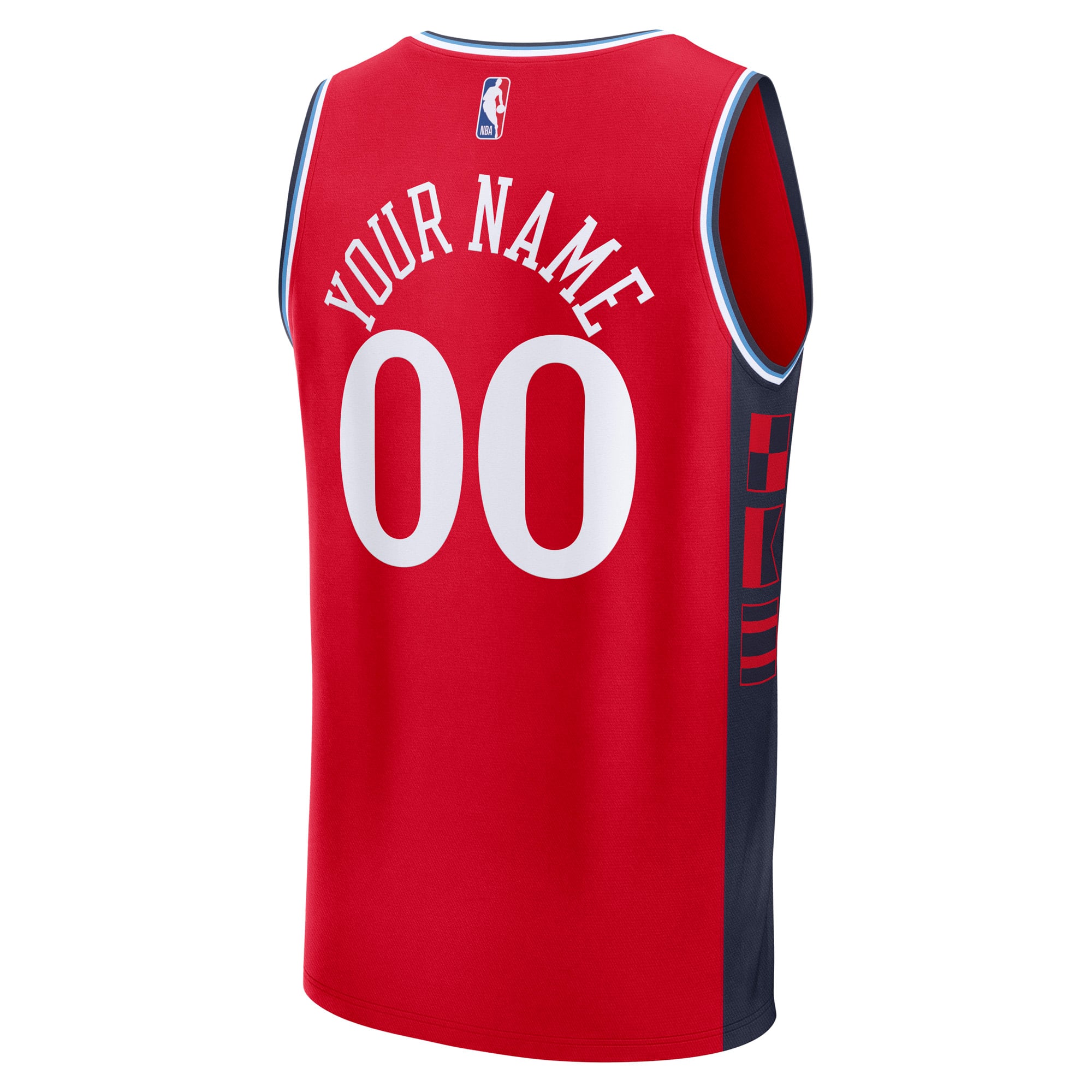 LA Clippers Youth Fast Break Custom Jersey - Red - Statement Edition - Red - Image 4