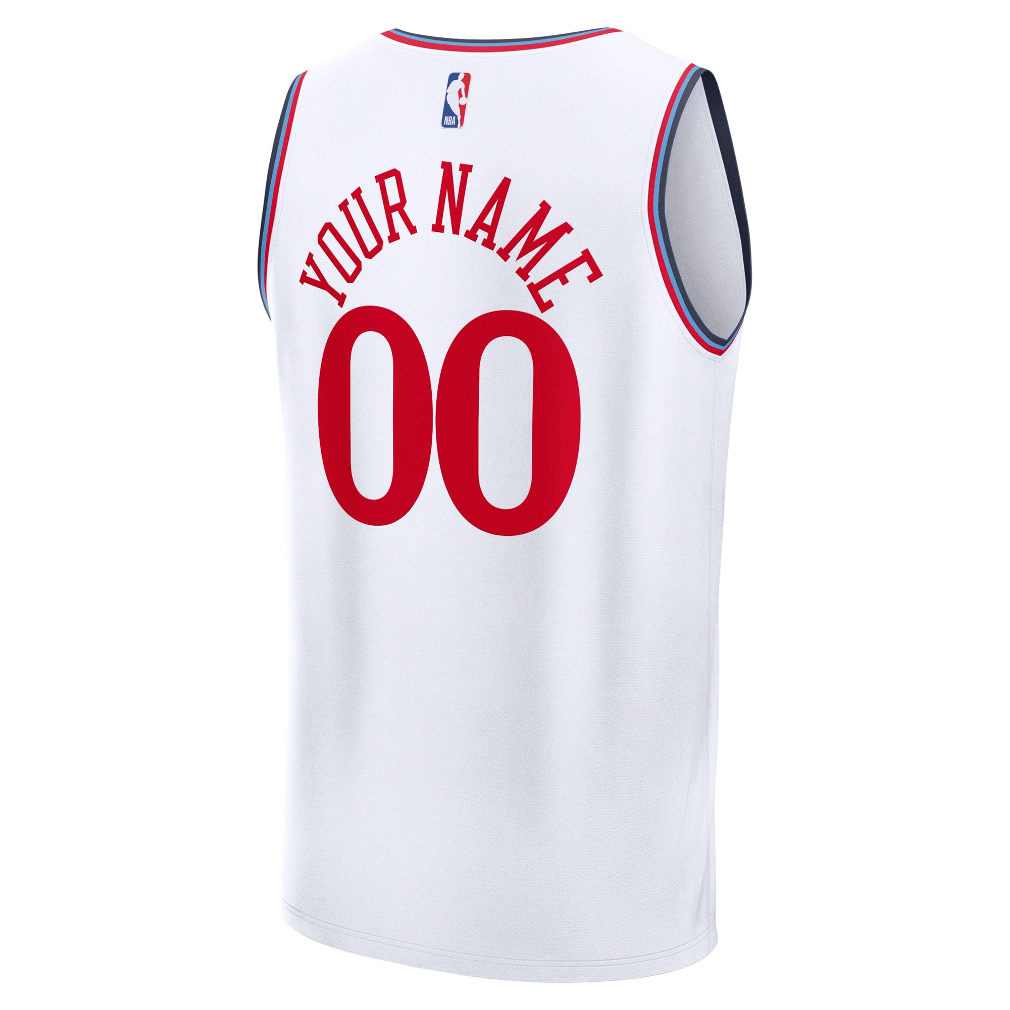 LA Clippers Youth Fast Break Custom Jersey - White - Association Edition - White - Image 4