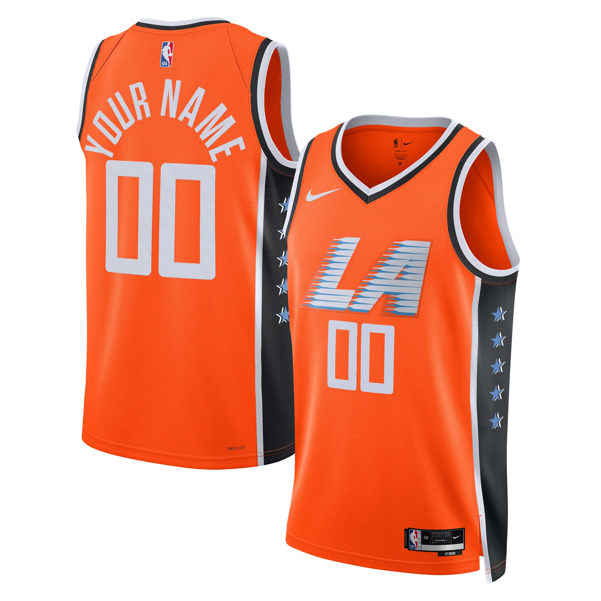 LA Clippers Unisex 2025/26 City Edition Swingman Custom Jersey - Orange - Image 2