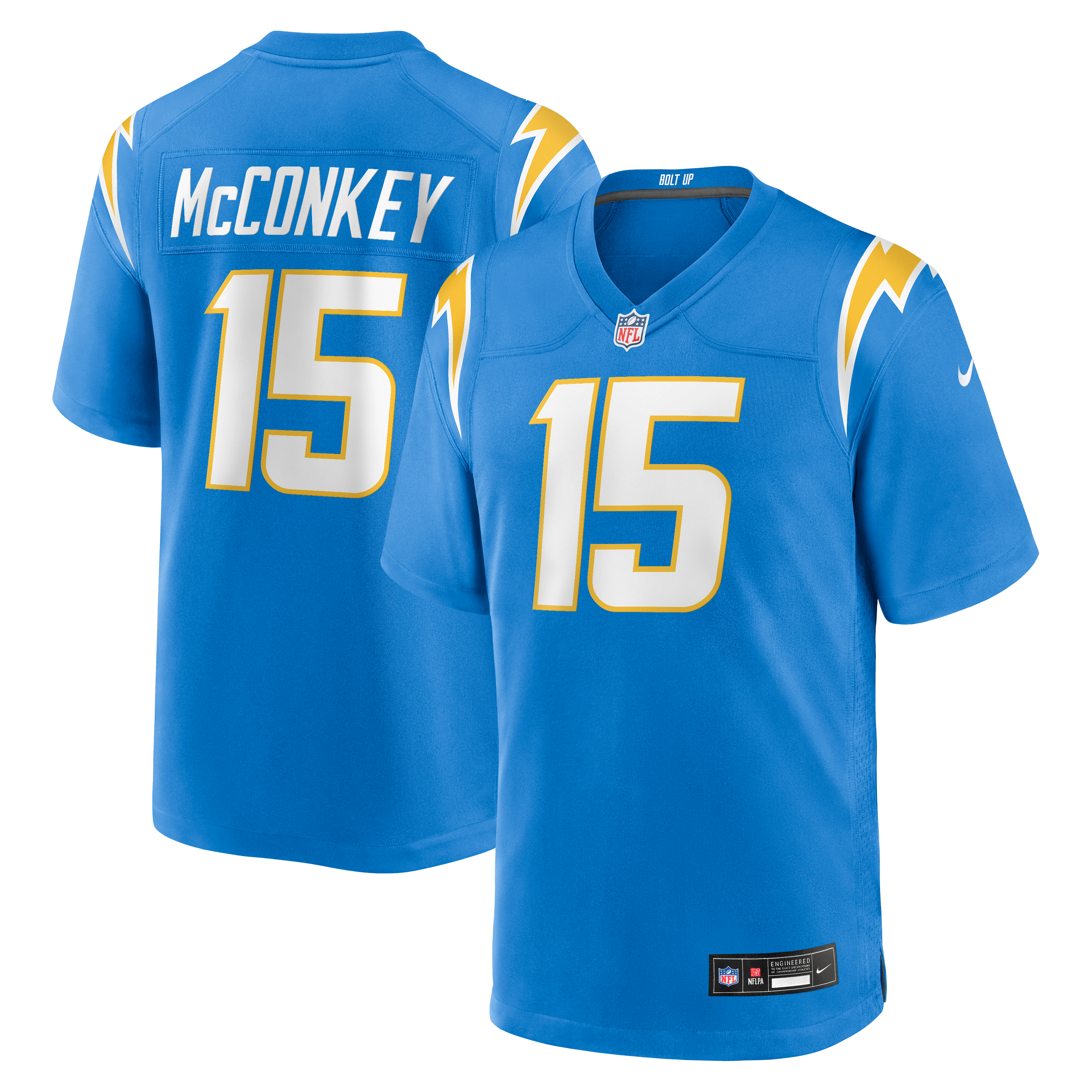 Ladd McConkey Los Angeles Chargers Alternate Charger Power Game Player Jersey - Powder Blue