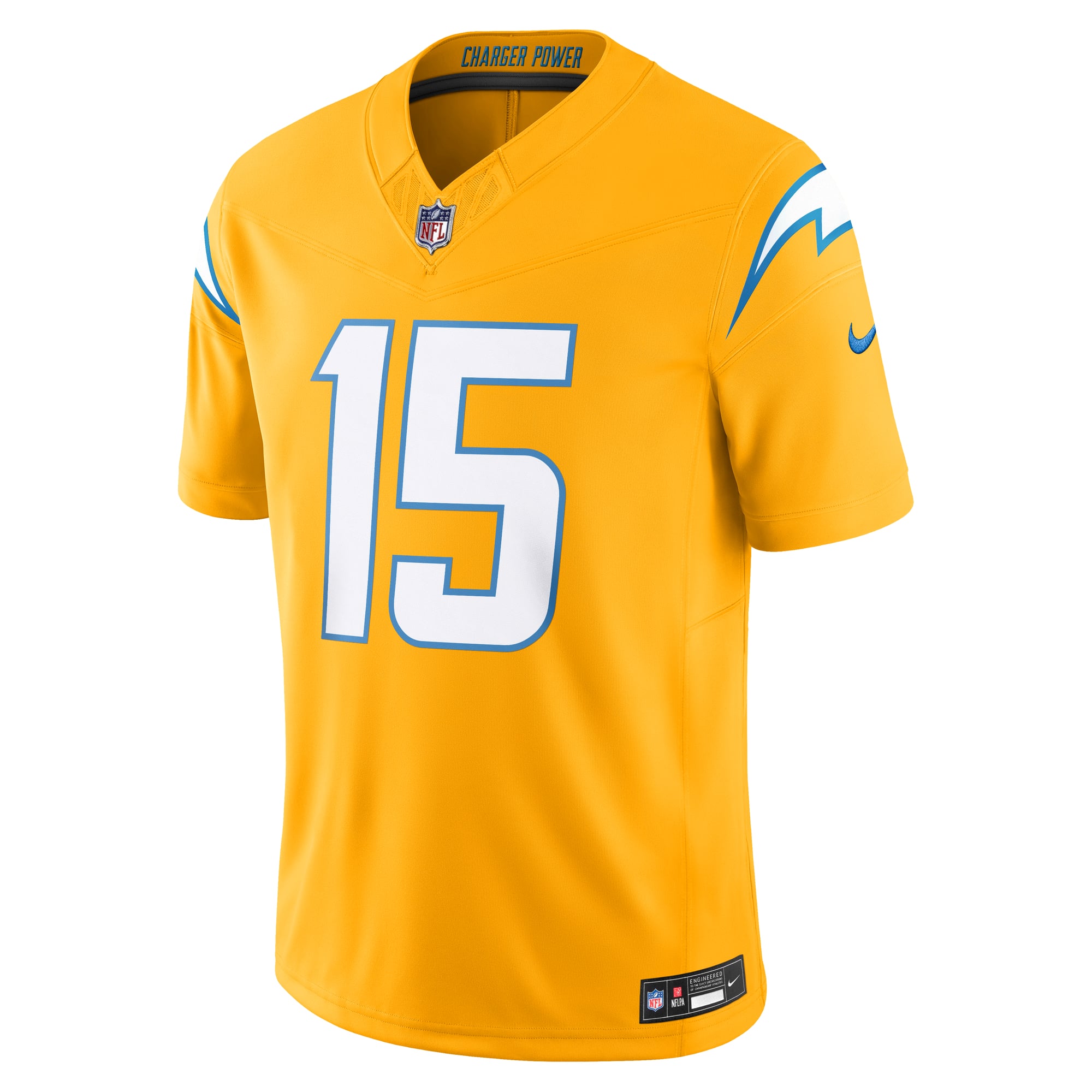 Ladd McConkey Los Angeles Chargers Alternate Charger Power Vapor F.U.S.E. Limited Jersey - Gold - Image 3