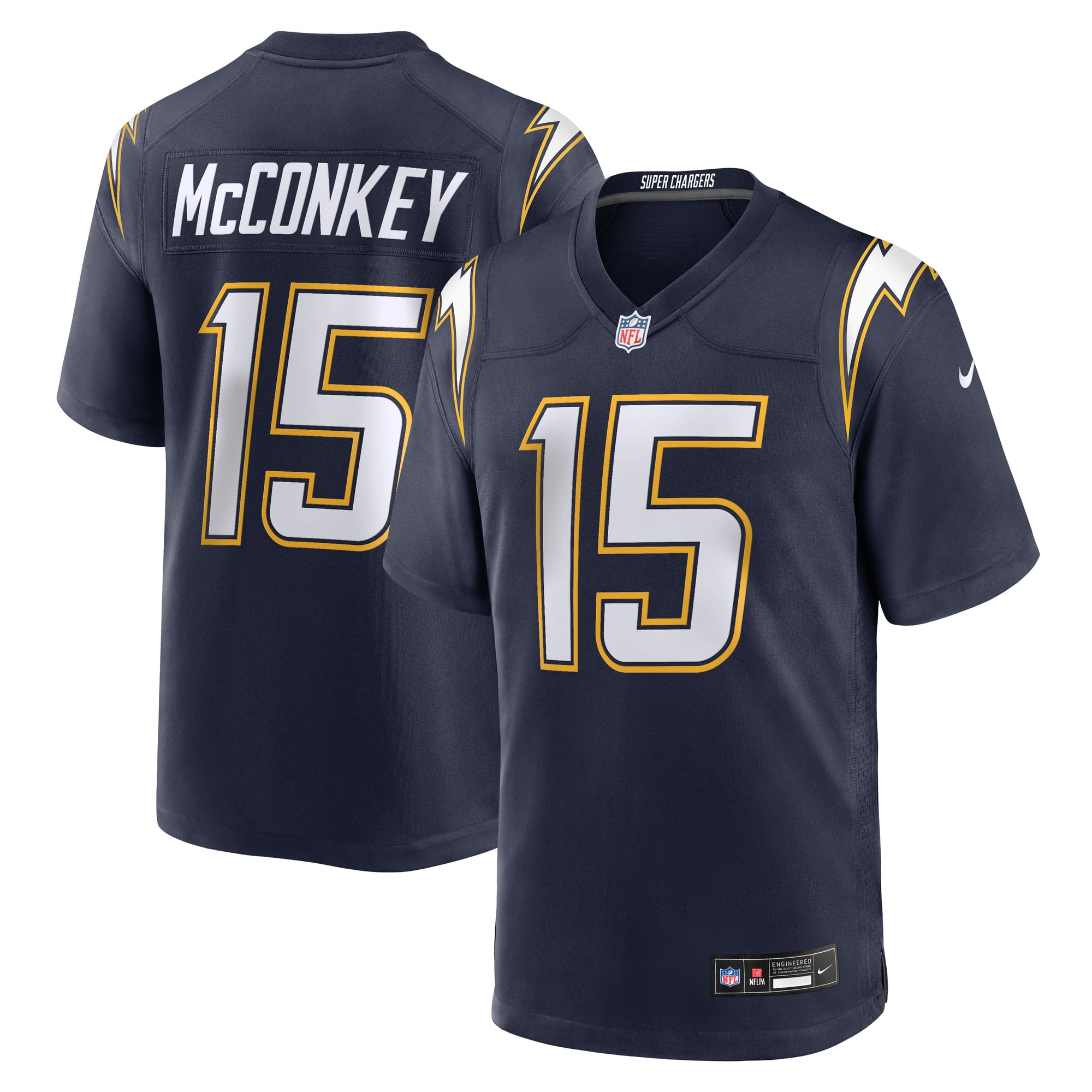Ladd McConkey Los Angeles Chargers Alternate Super Chargers Game Player Jersey - Navy - Image 2