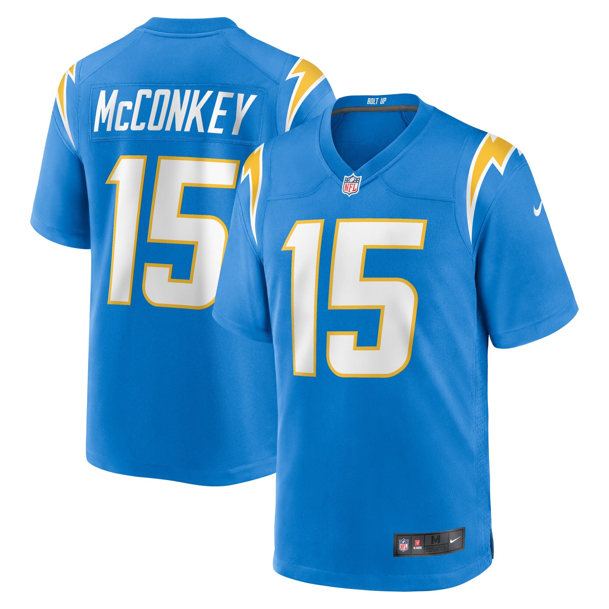 Ladd McConkey Los Angeles Chargers Youth Game Jersey - Powder Blue - Image 2