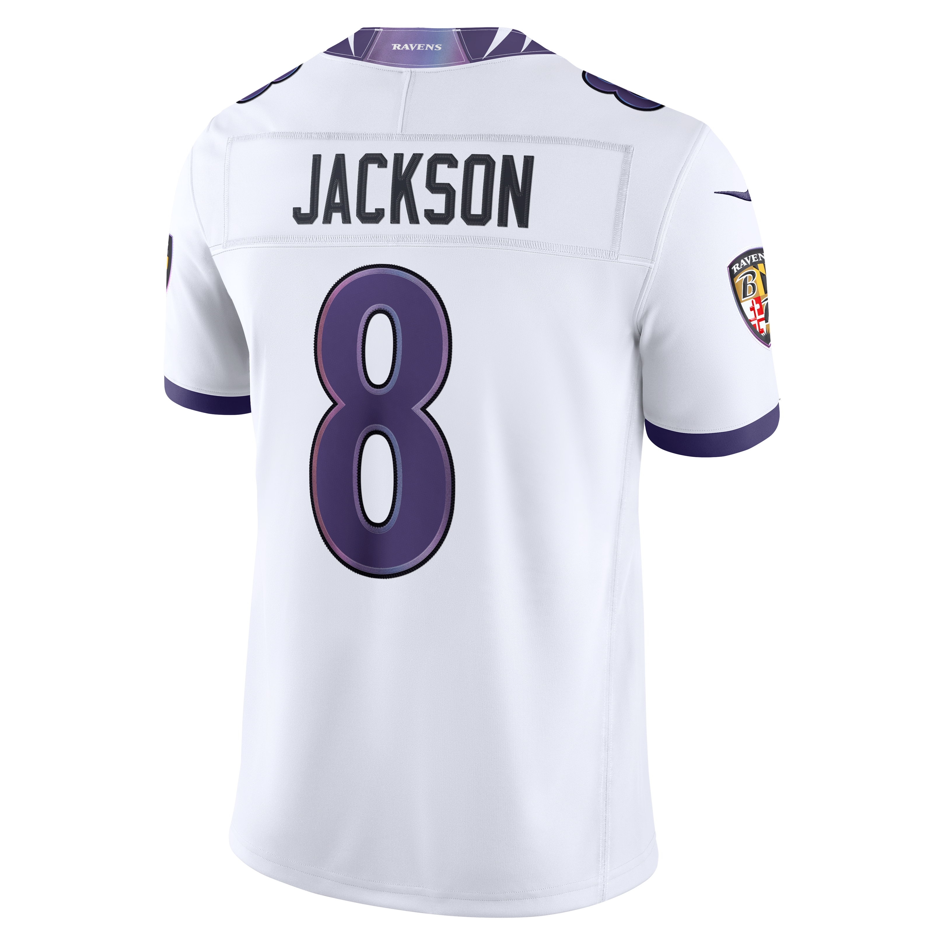 Lamar Jackson Baltimore Ravens Alternate Alternate Vapor F.U.S.E. Stitched Limited Jersey - White - Image 9