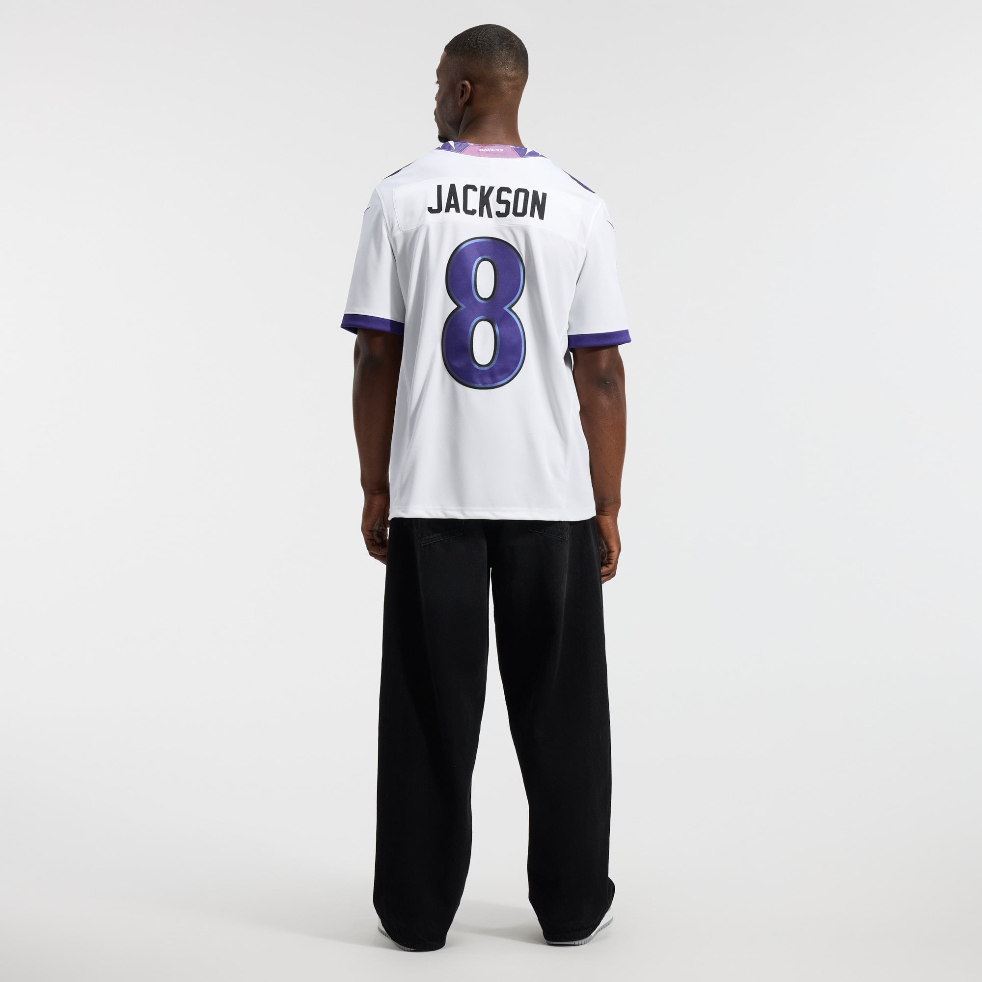 Lamar Jackson Baltimore Ravens Alternate Alternate Vapor F.U.S.E. Stitched Limited Jersey - White - Image 7