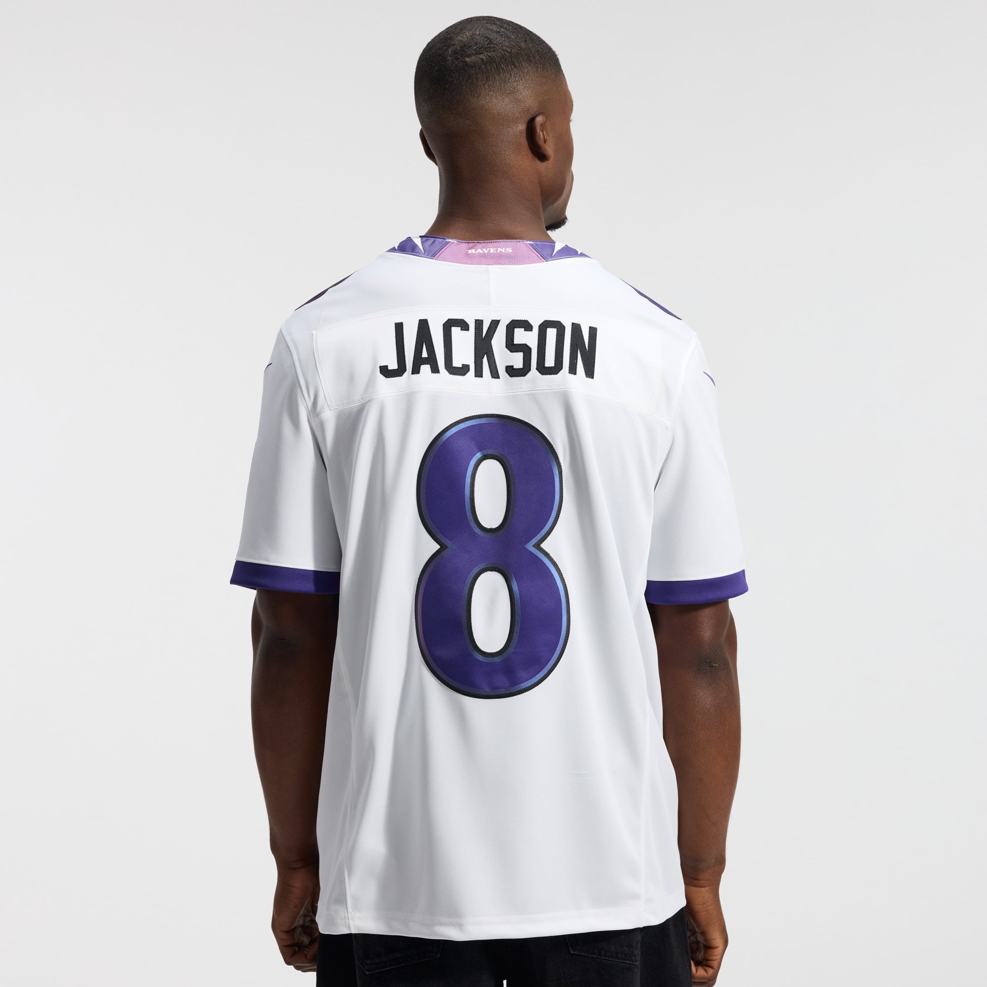 Lamar Jackson Baltimore Ravens Alternate Alternate Vapor F.U.S.E. Stitched Limited Jersey - White - Image 5