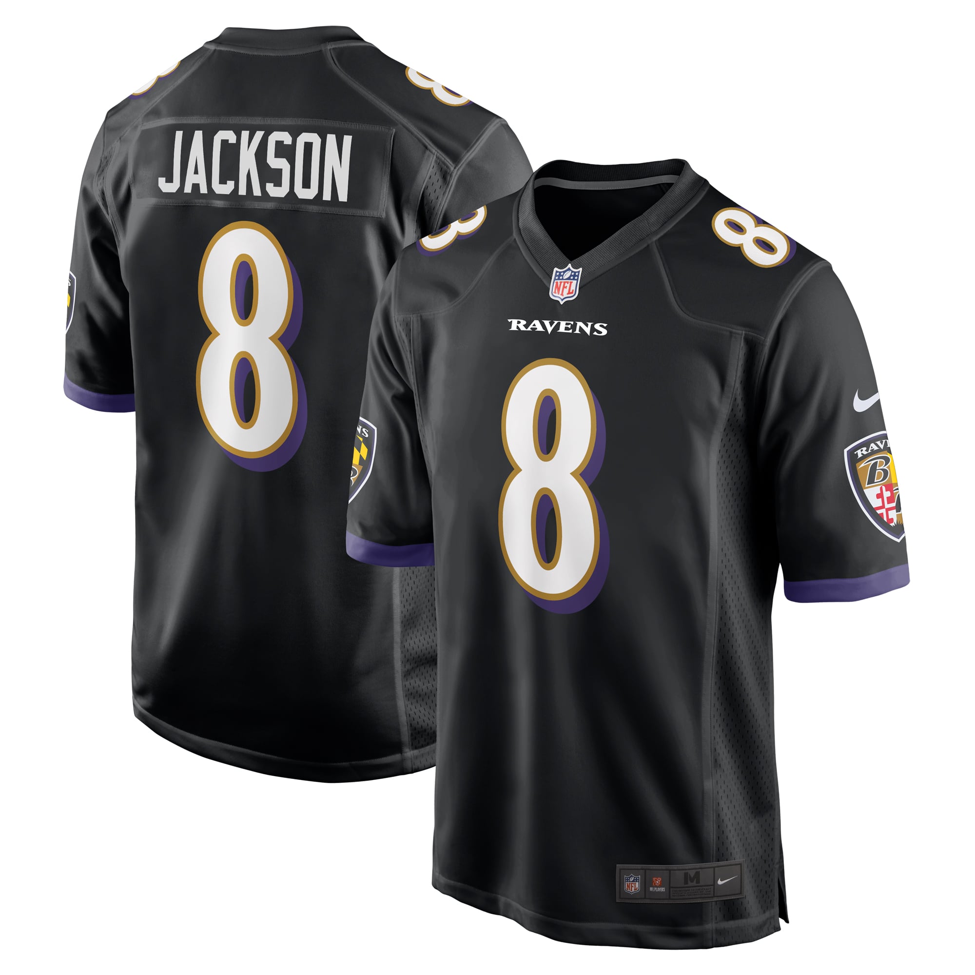 Lamar Jackson Baltimore Ravens Alternate Game Jersey - Black - Black - Image 2