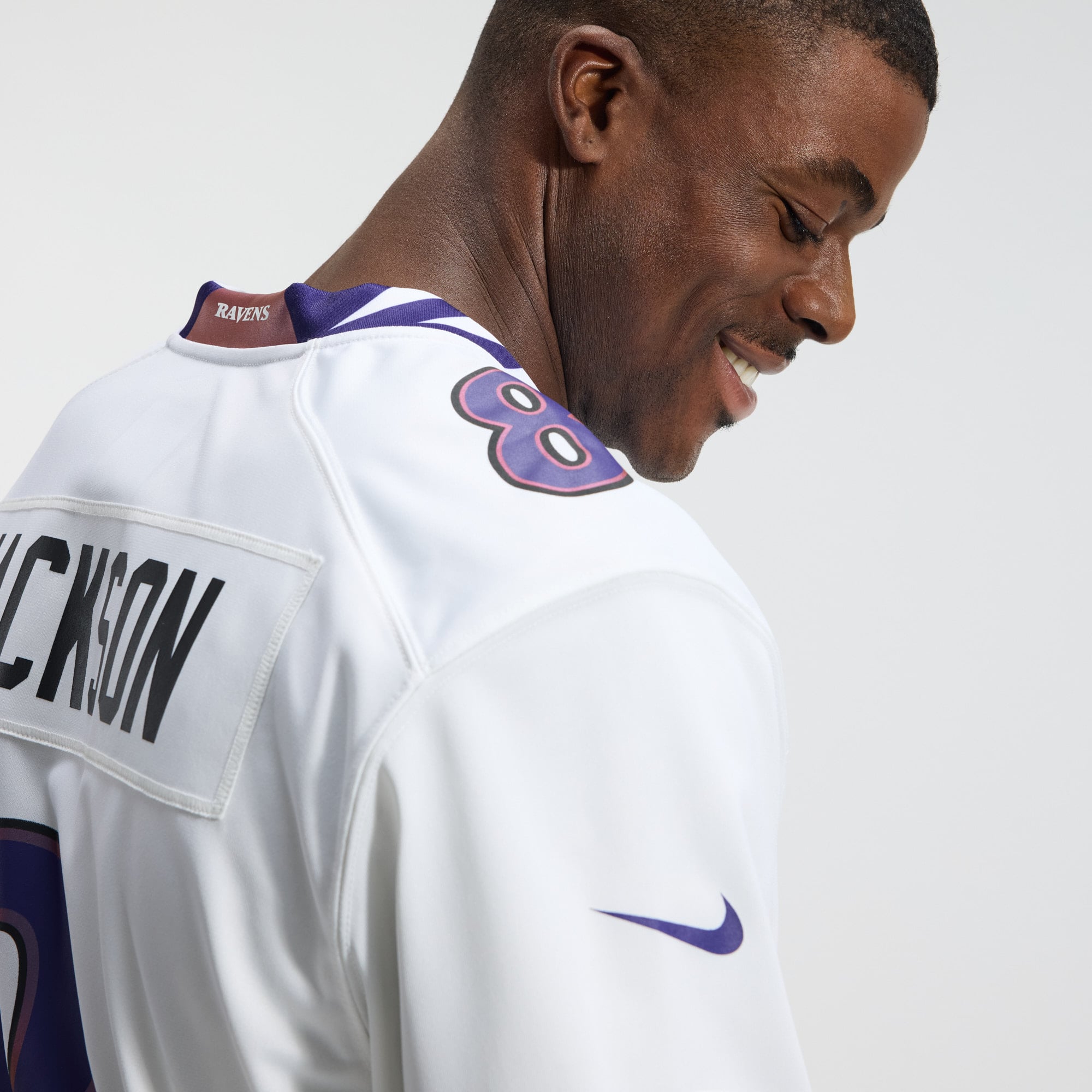 Lamar Jackson Baltimore Ravens Alternate Game Jersey - White - Image 11