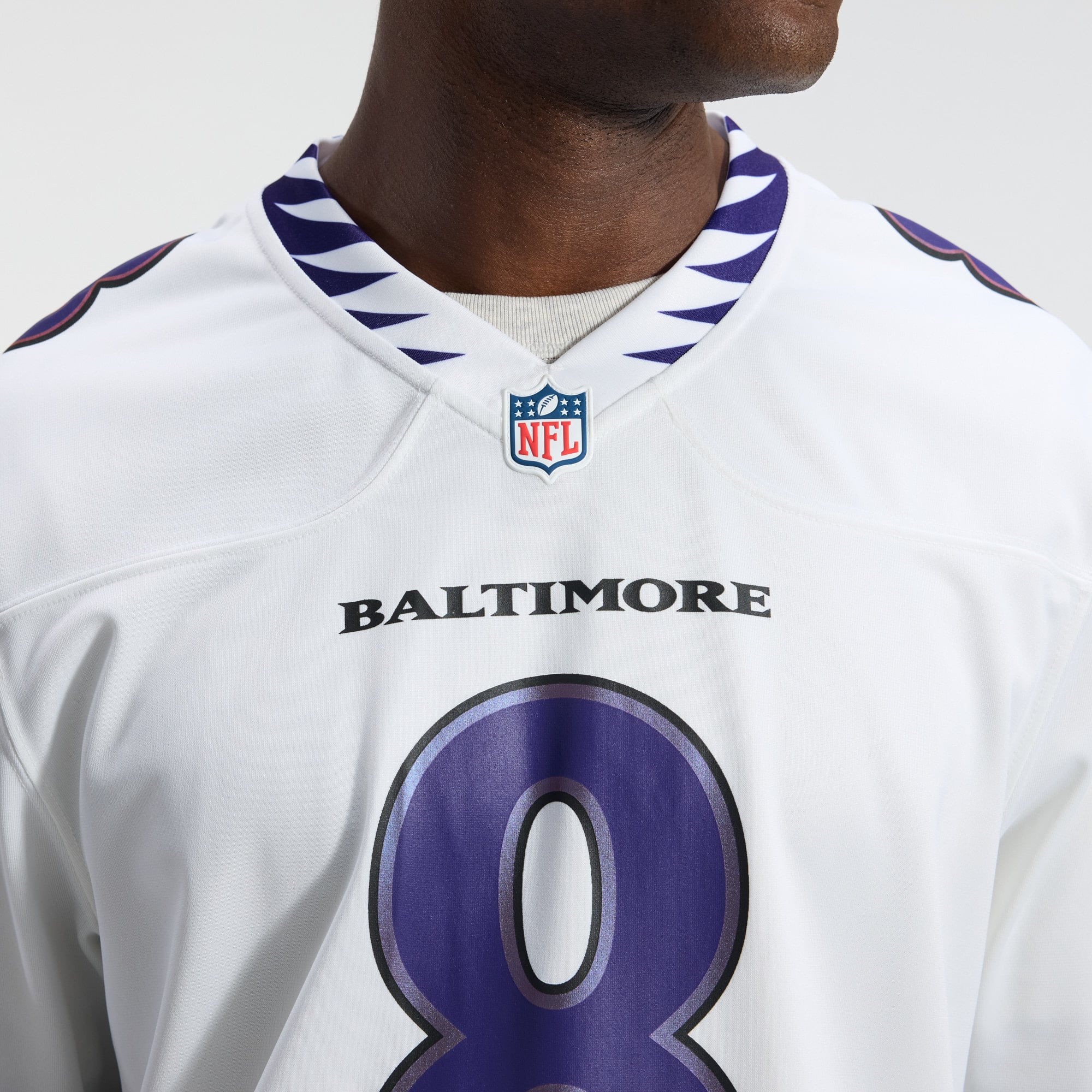 Lamar Jackson Baltimore Ravens Alternate Game Jersey - White - Image 10