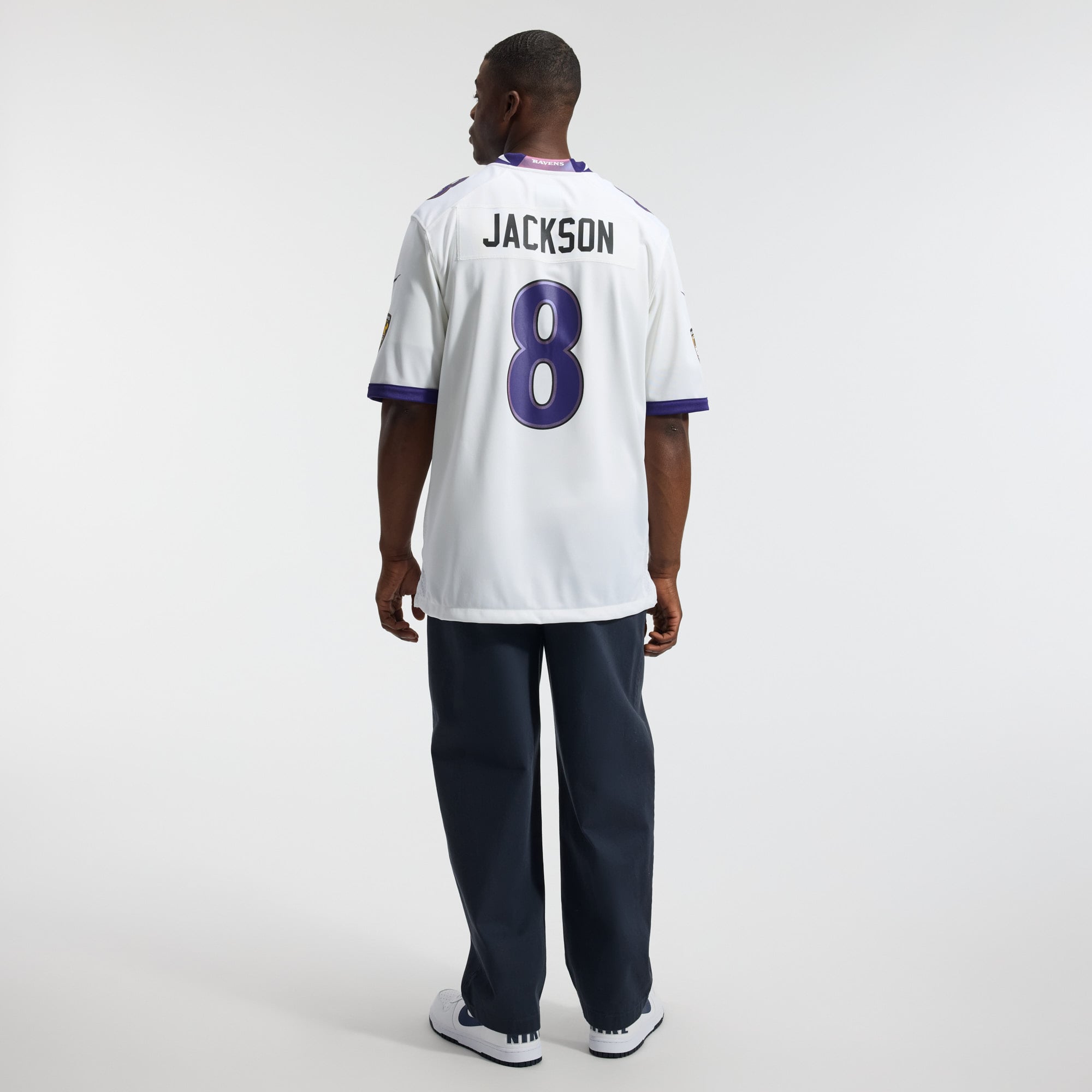 Lamar Jackson Baltimore Ravens Alternate Game Jersey - White - Image 7