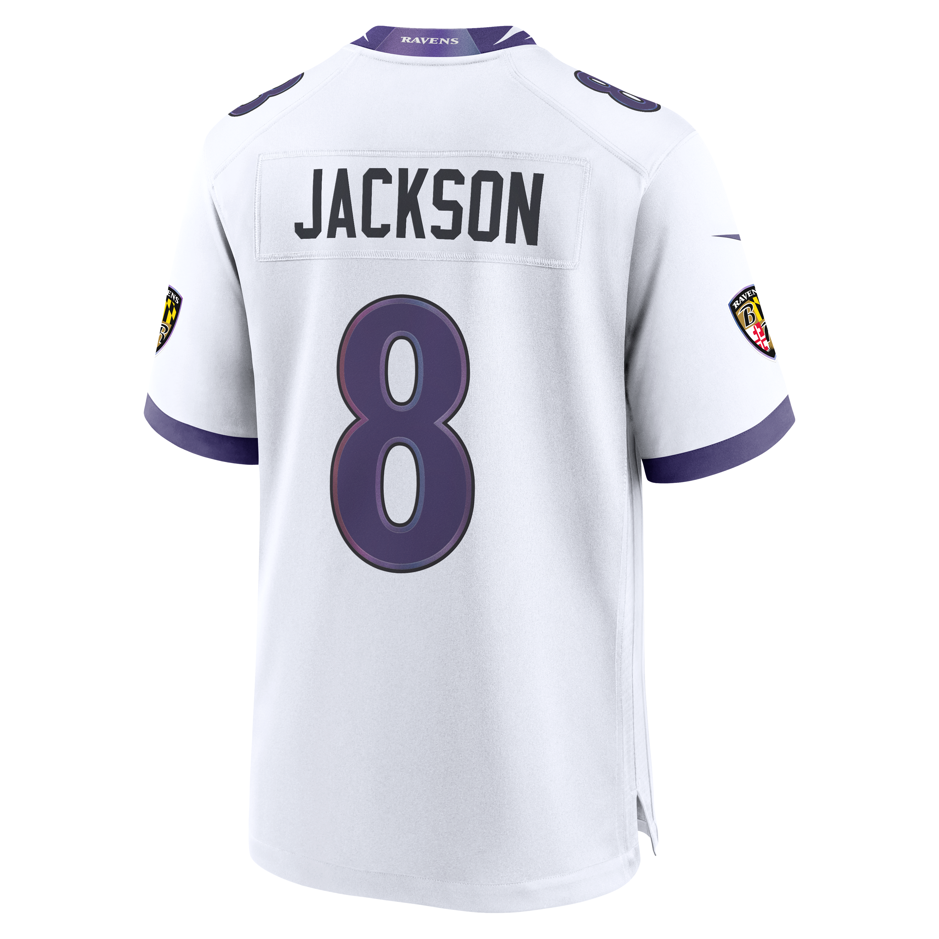 Lamar Jackson Baltimore Ravens Alternate Game Jersey - White - Image 9
