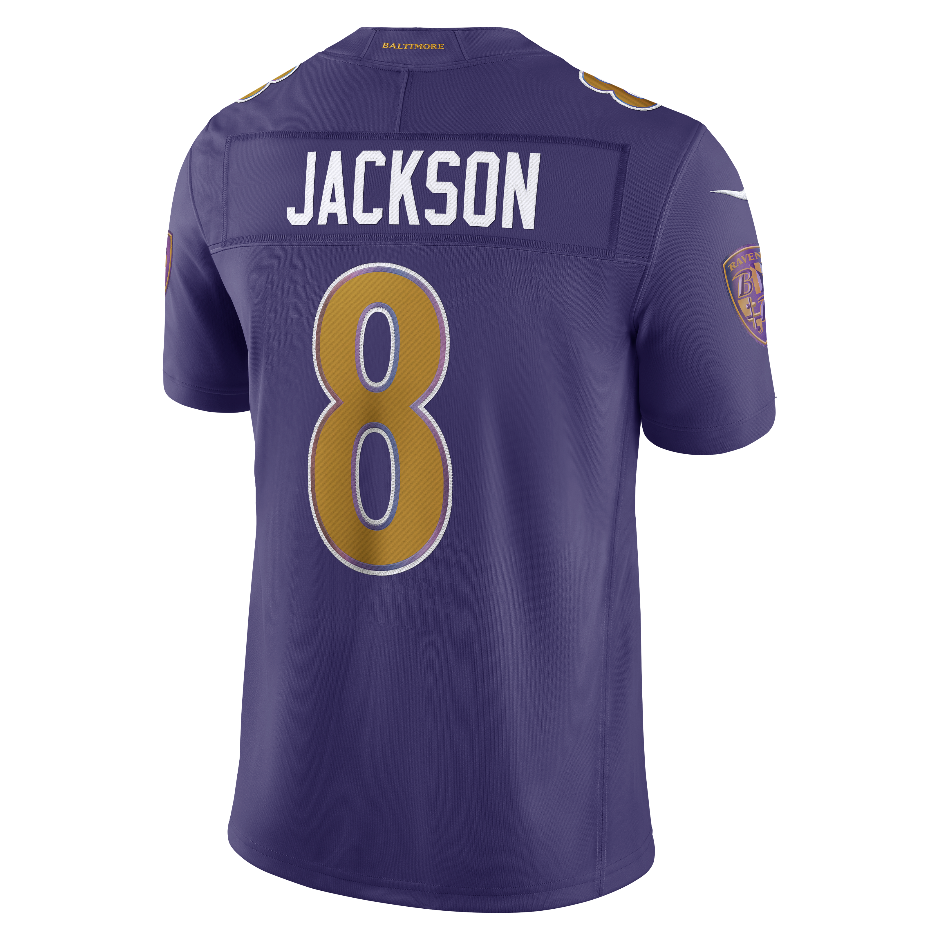 Lamar Jackson Baltimore Ravens Alternate Vapor F.U.S.E. Stitched Limited Jersey - Purple - Image 4