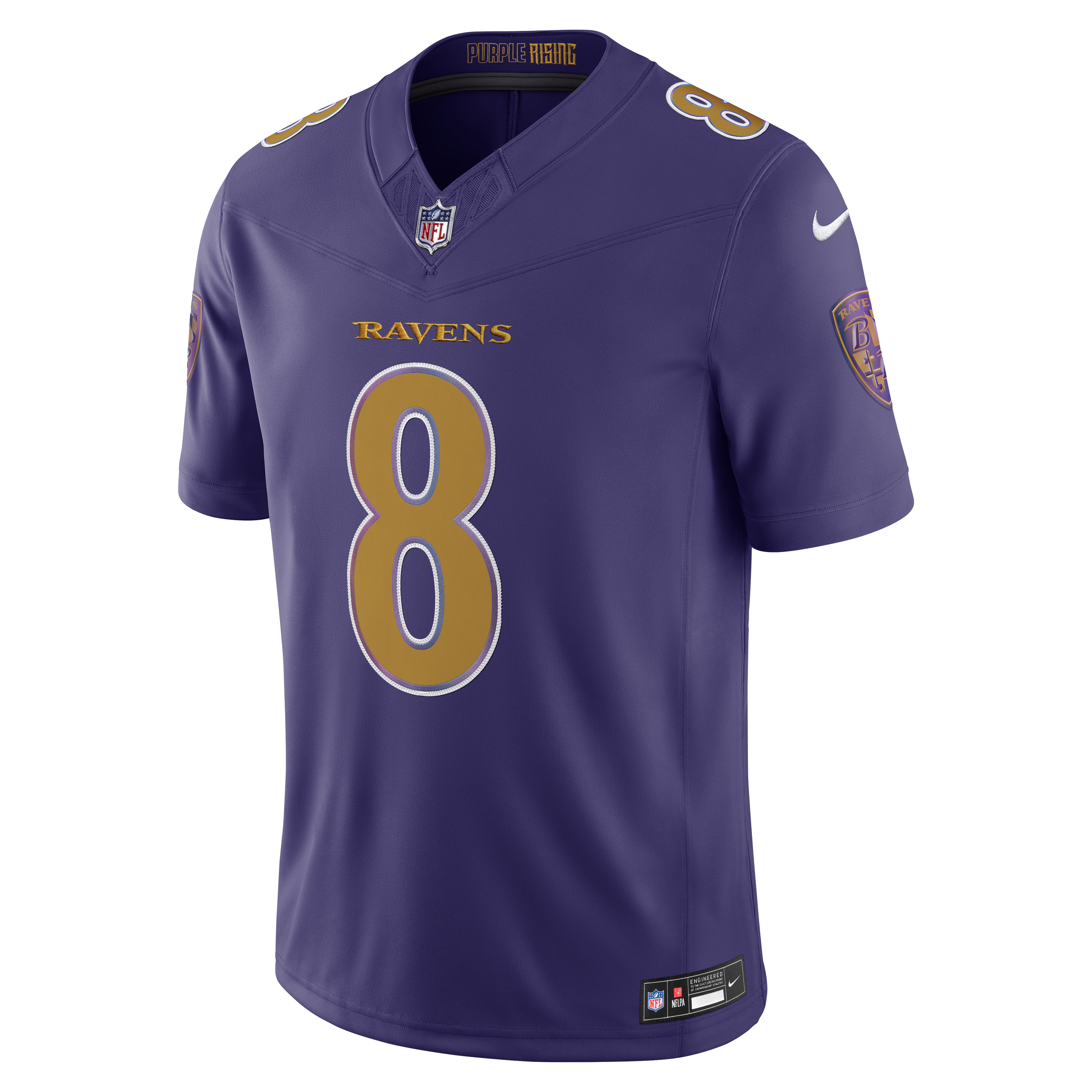Lamar Jackson Baltimore Ravens Alternate Vapor F.U.S.E. Stitched Limited Jersey - Purple - Image 3