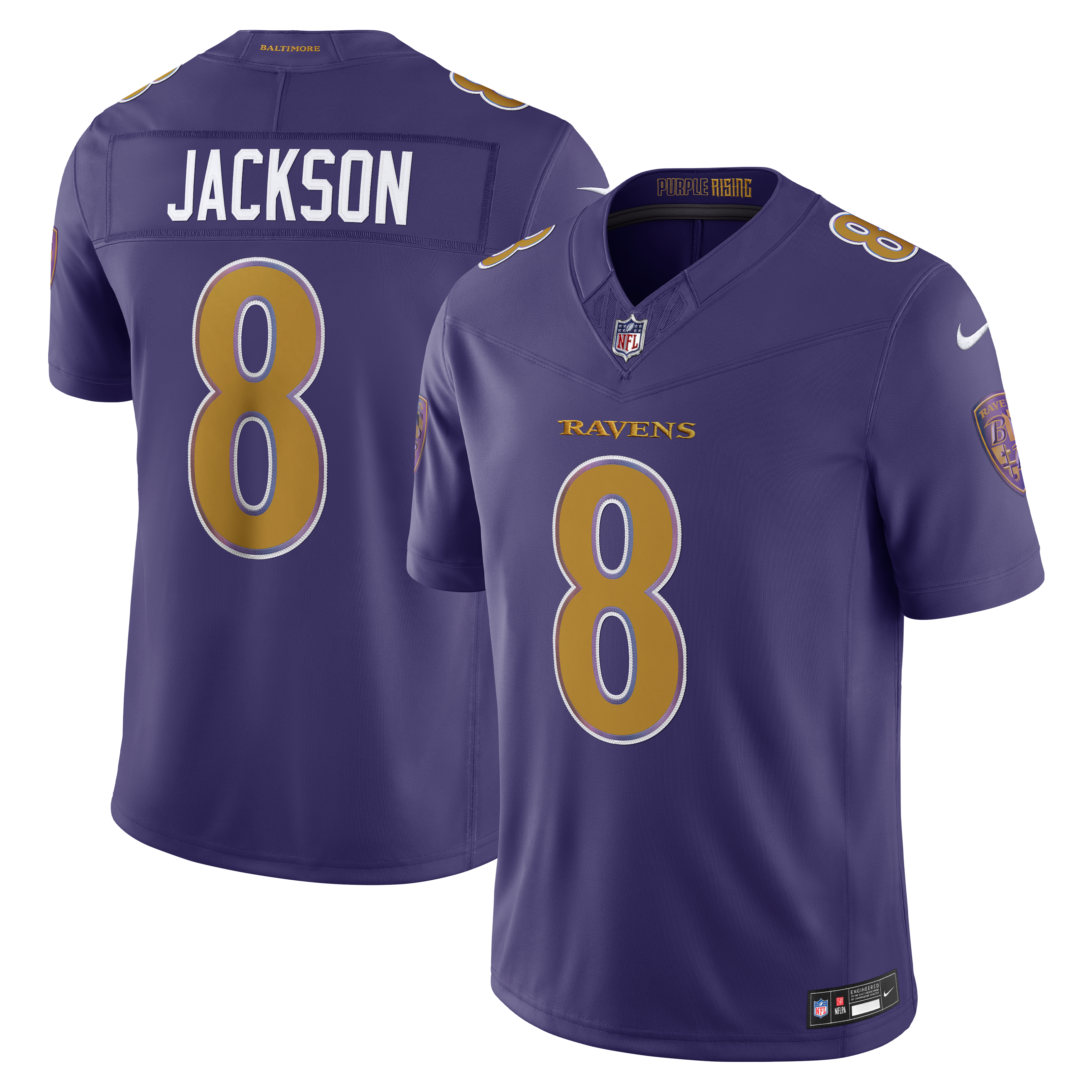 Lamar Jackson Baltimore Ravens Alternate Vapor F.U.S.E. Stitched Limited Jersey - Purple