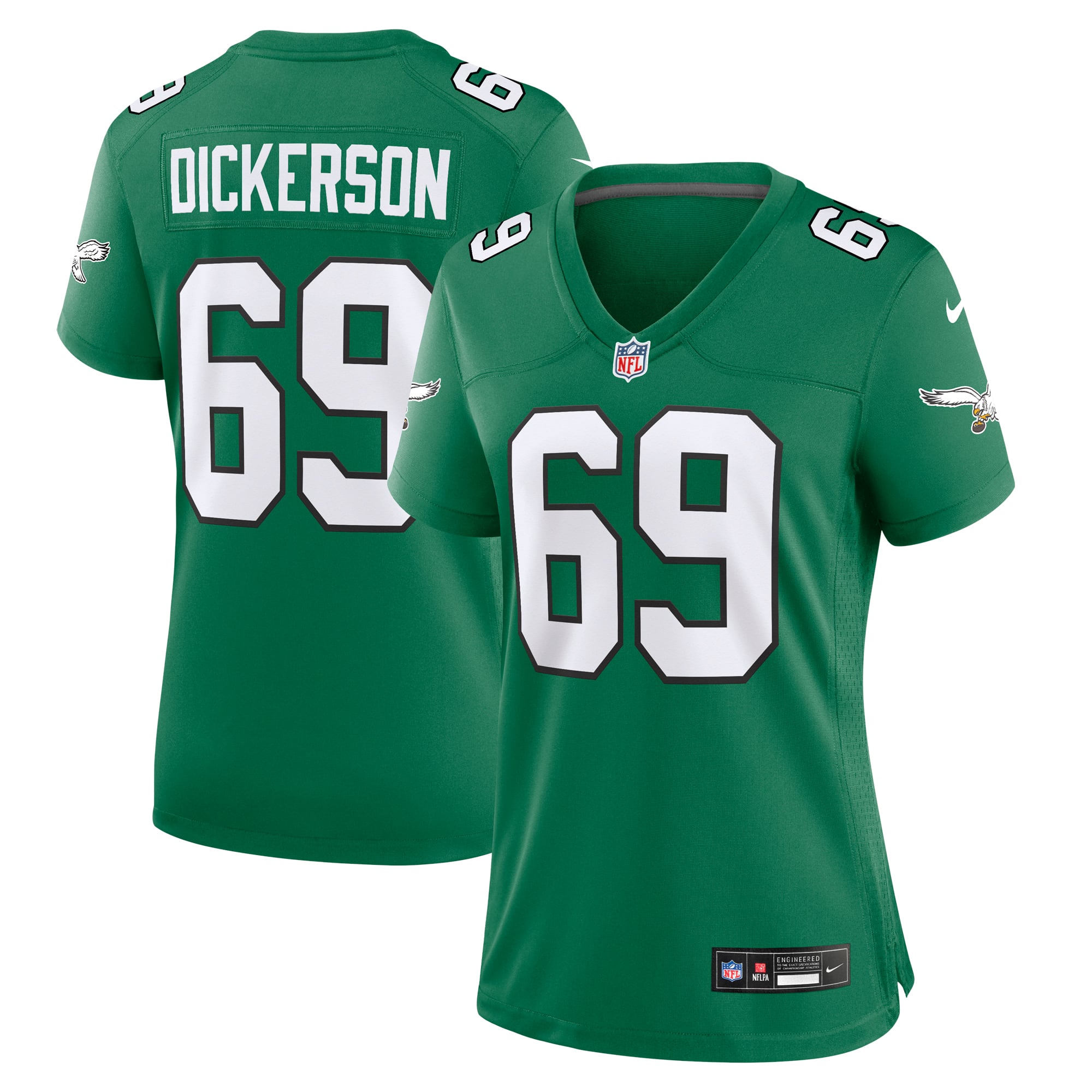 Landon Dickerson Philadelphia Eagles Women's Alternate Game Jersey - Kelly Green