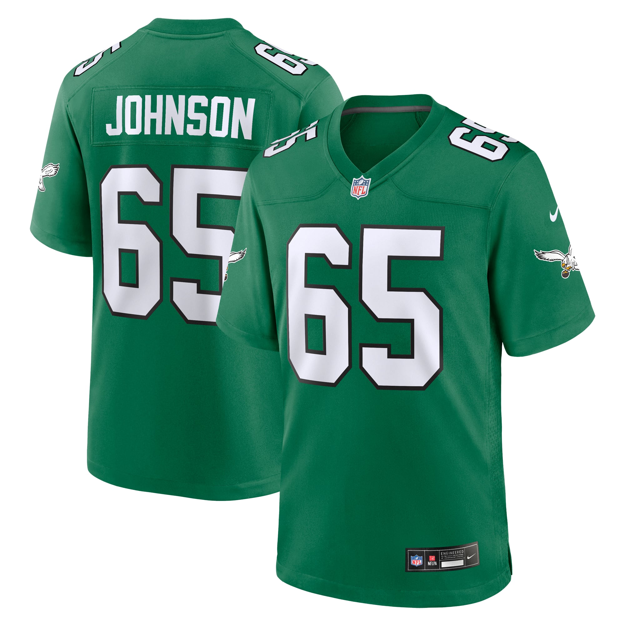 Lane Johnson Philadelphia Eagles Alternate Game Jersey - Kelly Green - Image 2