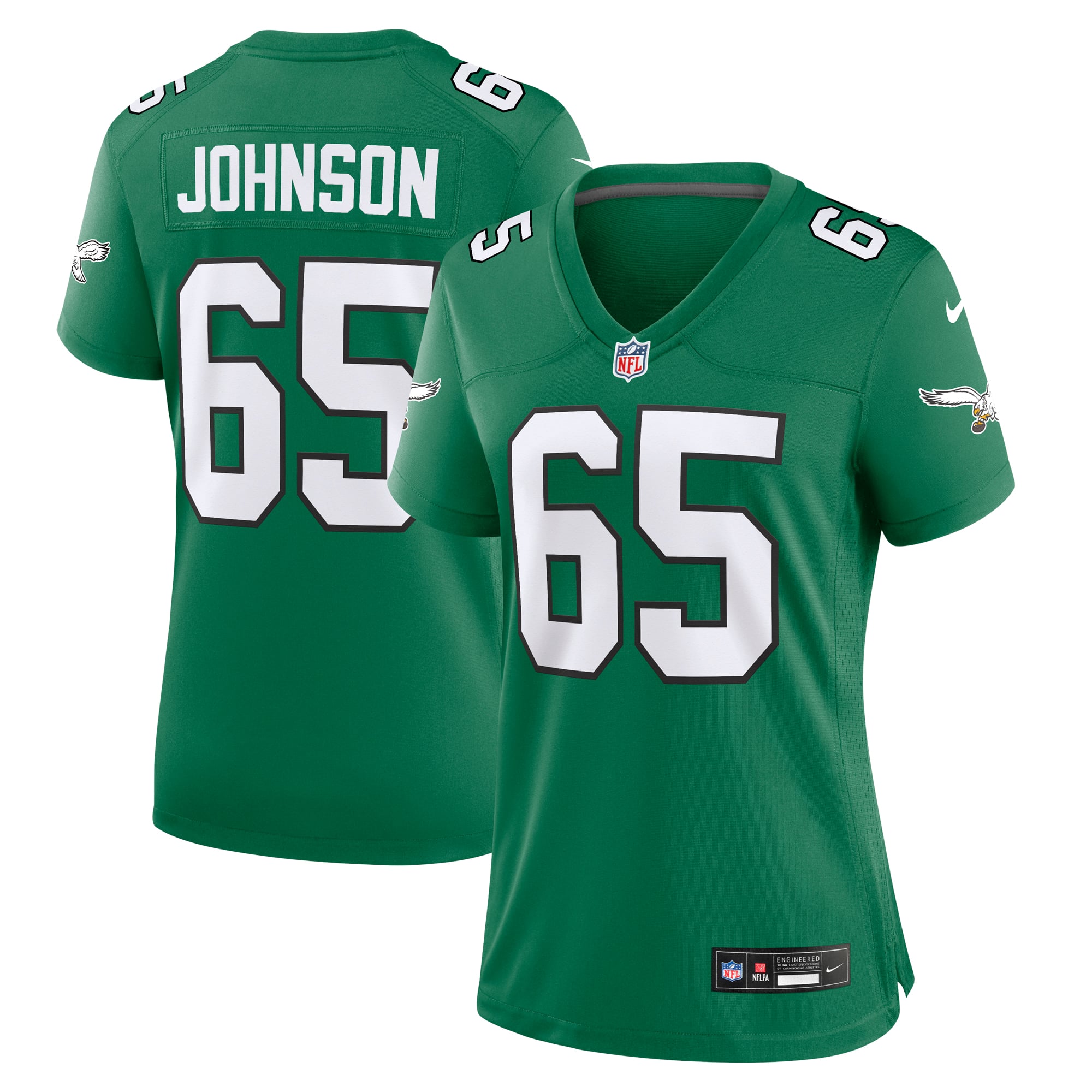 Lane Johnson Philadelphia Eagles Women's Team Game Jersey - Kelly Green